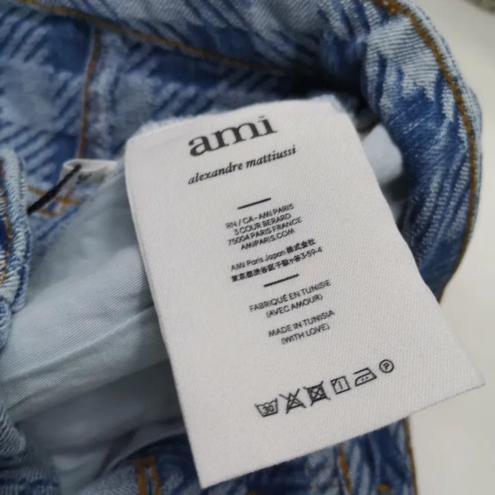 AMI AMIPARIS SS23 Plaid Straight Leg Jeans for Men -2507 Size US 30 / EU 46 - 5 Thumbnail