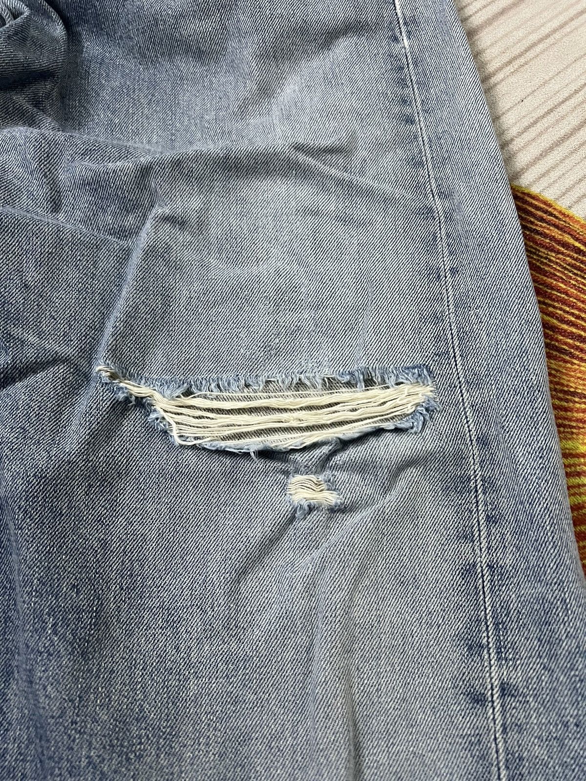 Edwin × Japanese Brand × Vintage EDWIN 505 FADED SELVEDGE DISTRESSED JEANS Size US 30 / EU 46 - 3 Thumbnail