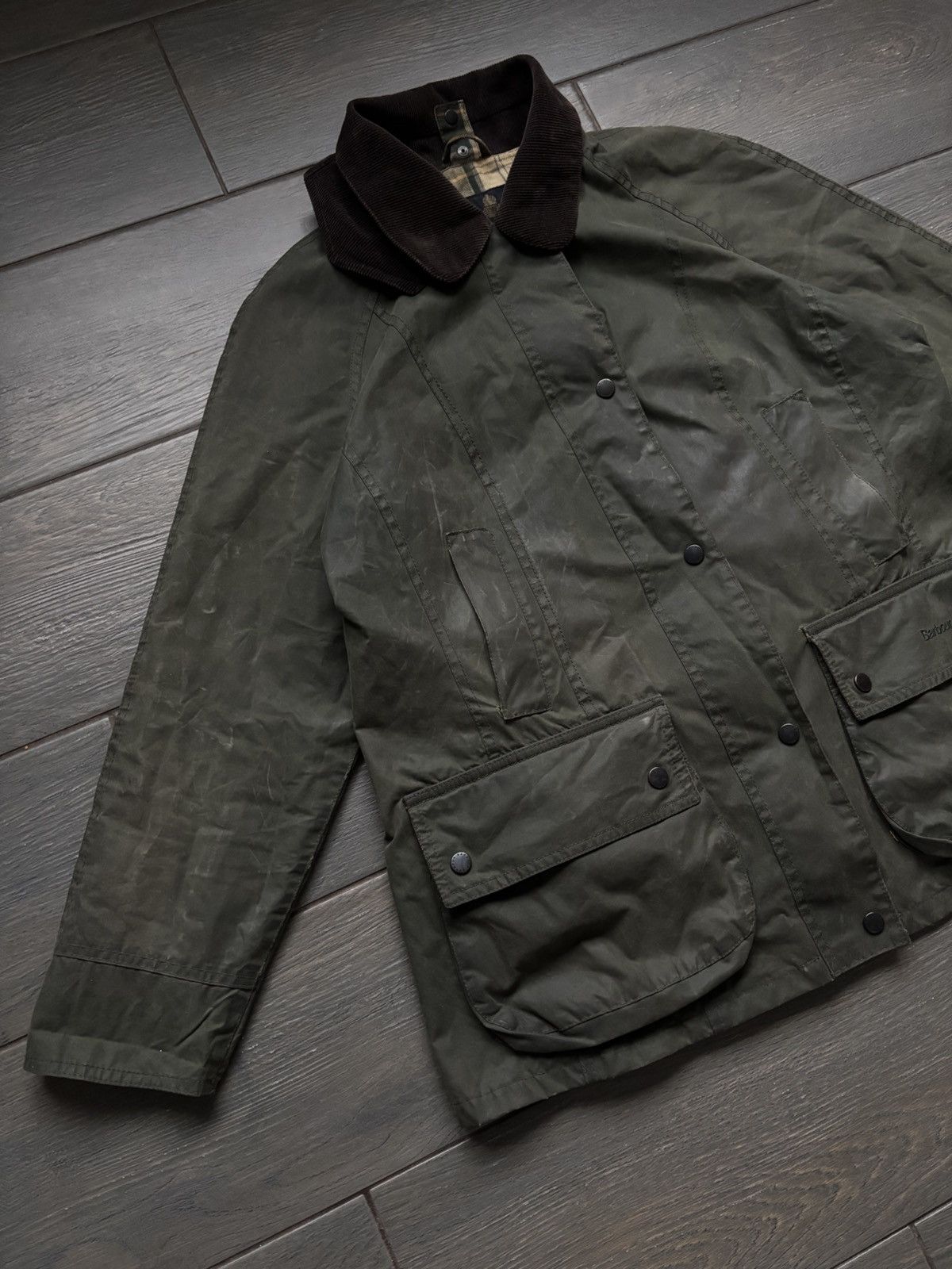 Barbour Women’s Vintage Barbour Boadnell Wax Rain Green Jacket us10 Size L / US 10 / IT 46 - 4 Thumbnail