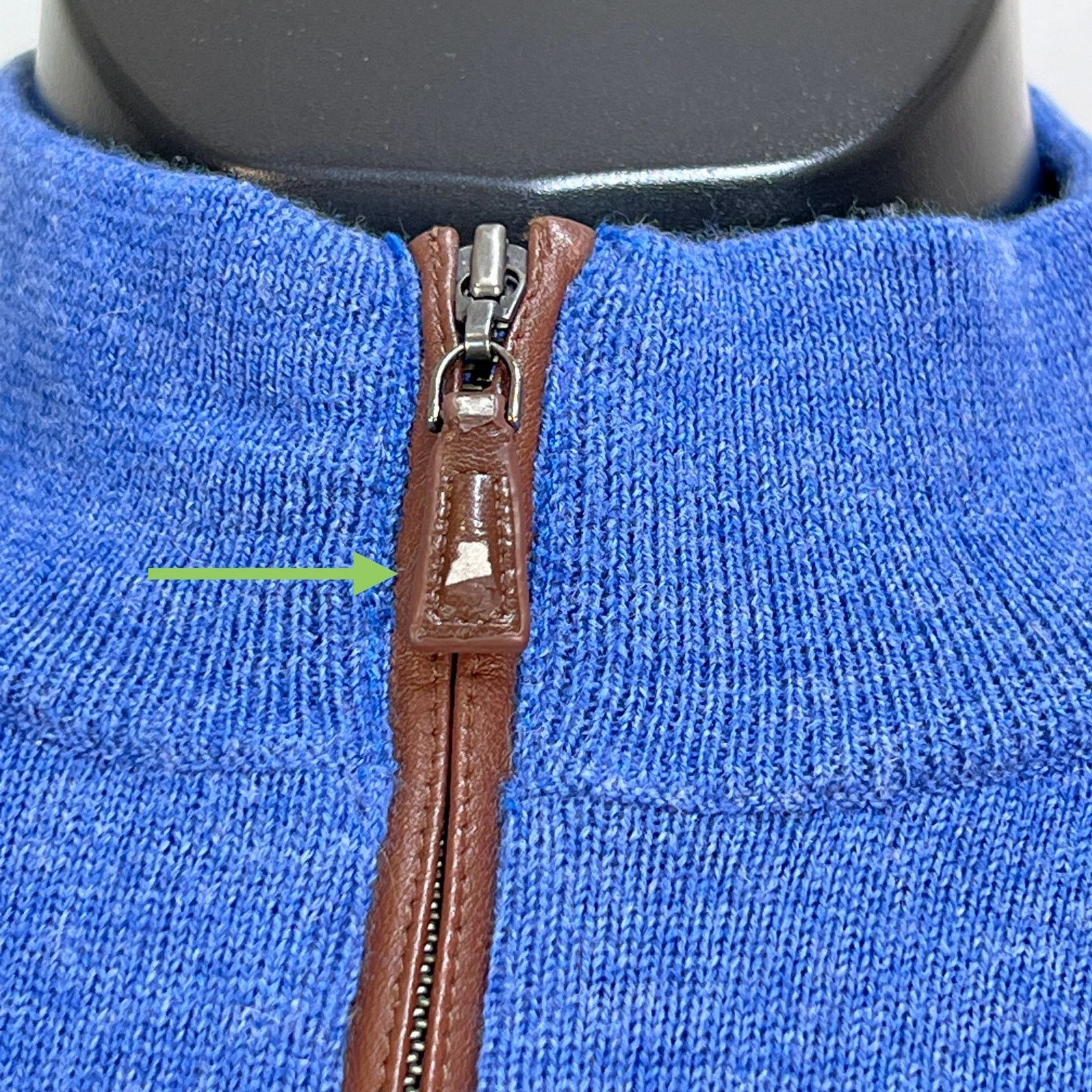 Vintage Peter Millar Merino Wool Blue Half Zip Pullover Knit Sweater Size US L / EU 52-54 / 3 - 2 Thumbnail