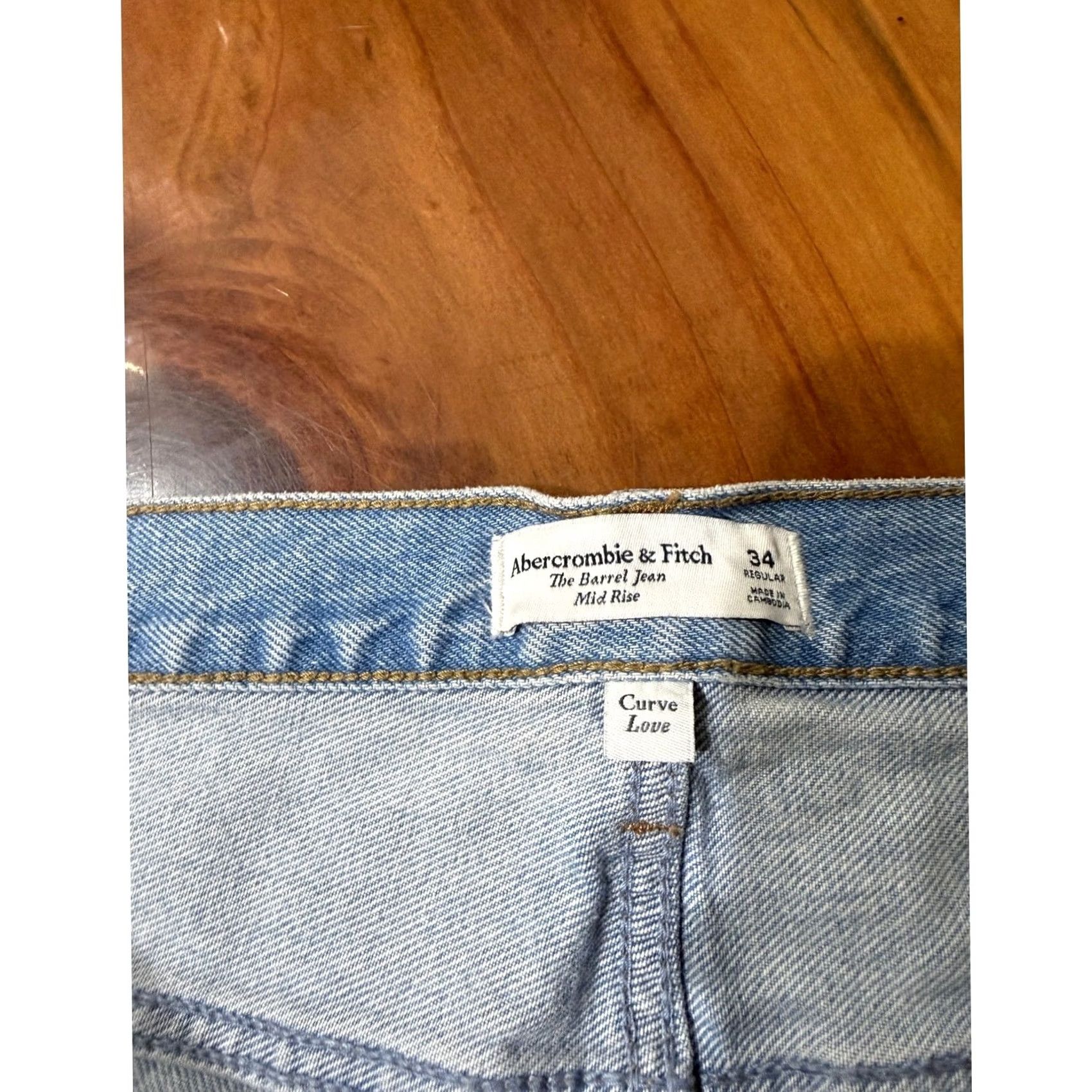 Abercrombie & Fitch Abercrombie & Fitch Barrel Jeans Womens 34 Mid Rise Curve Lover Regular XX21 Size 24" / US 00 / IT 34 - 4 Thumbnail