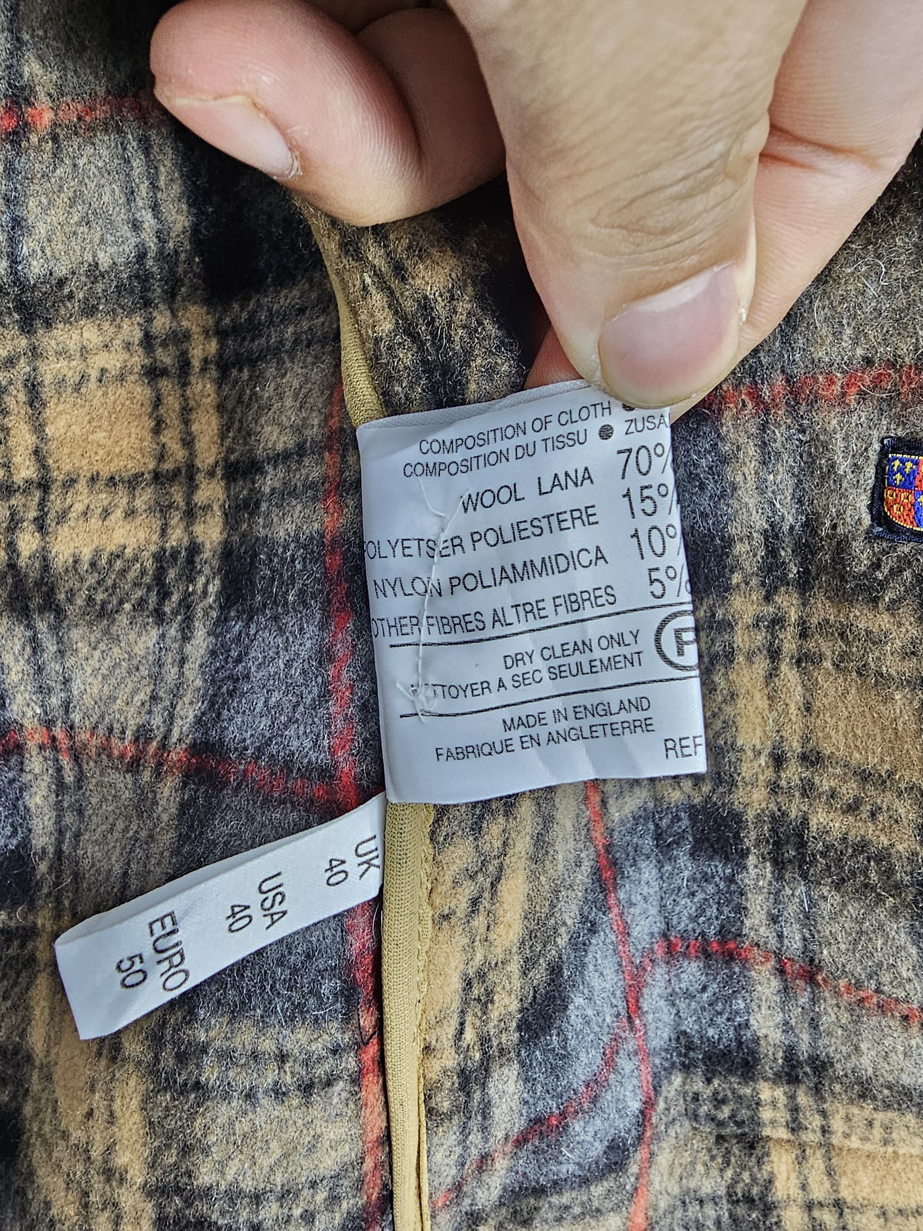 Other MONTGOMERY Checked Wool Heavy Coat Jacket J0047 Size US L / EU 52-54 / 3 - 12 Thumbnail