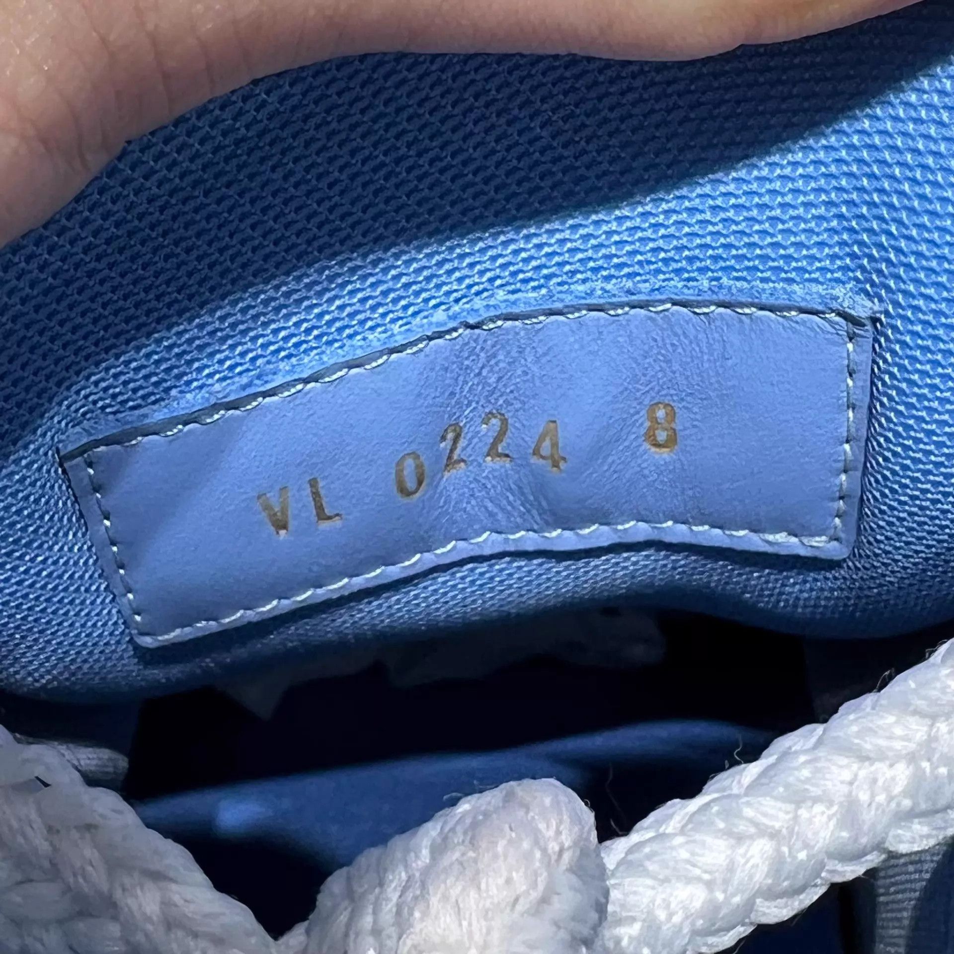 Louis Vuitton LV Trainer White Blue Denim Pudgy UK8 42 Size US 9 / EU 42 - 8 Thumbnail