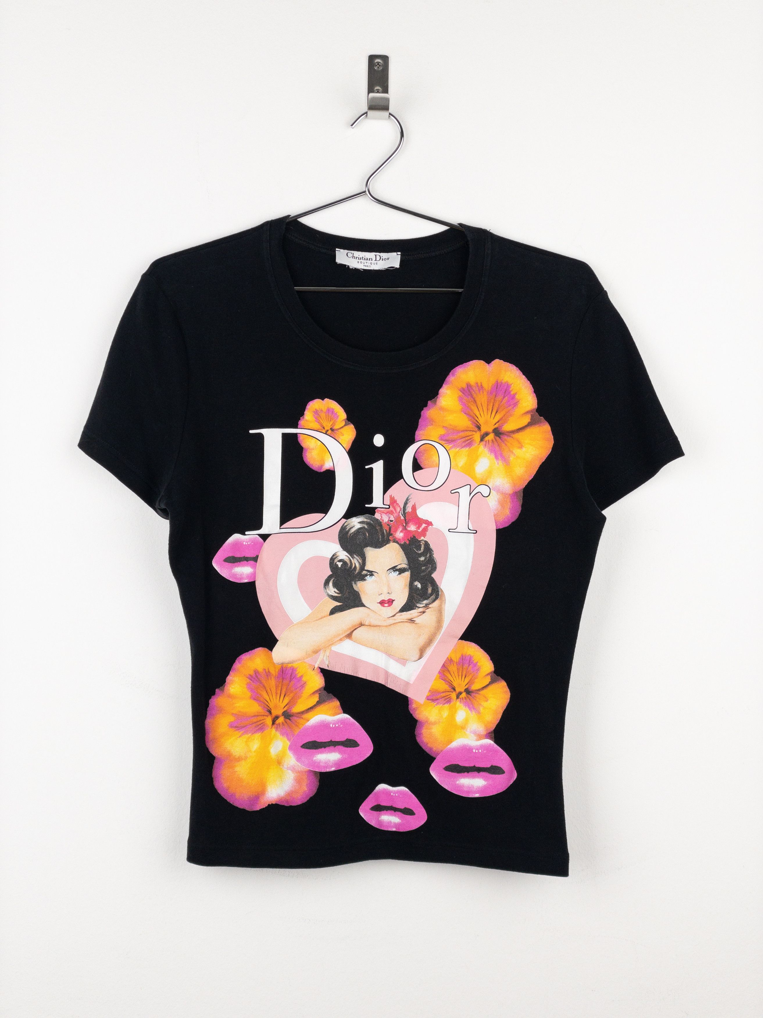 Dior by Galliano SS05 Jadore Dior Floral Lips Heart T-Shirt