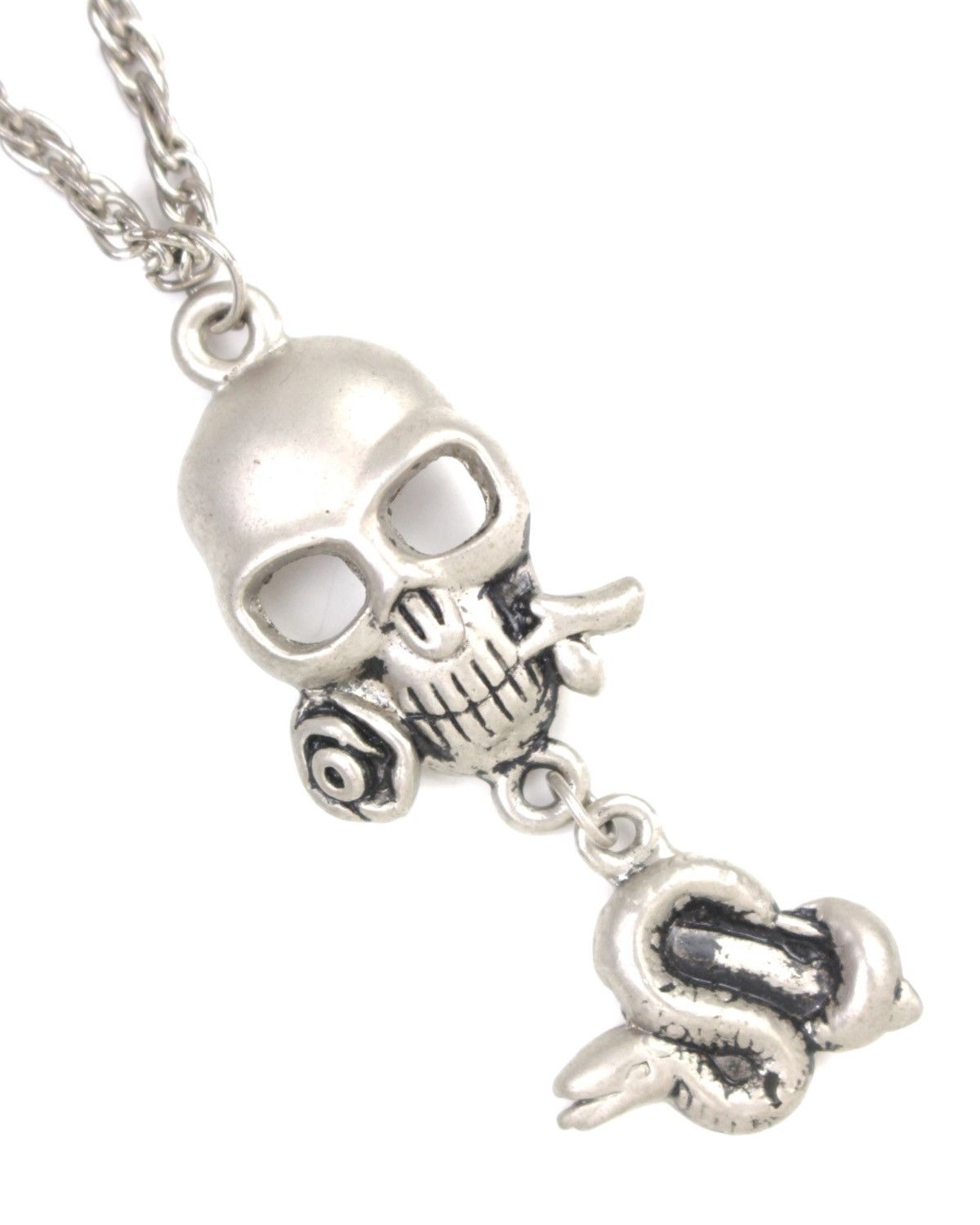 Hysteric Glamour 2000S JAPANESE MADE SKULL & SERPENT DROP NECKLACE Size ONE SIZE - 4 Thumbnail