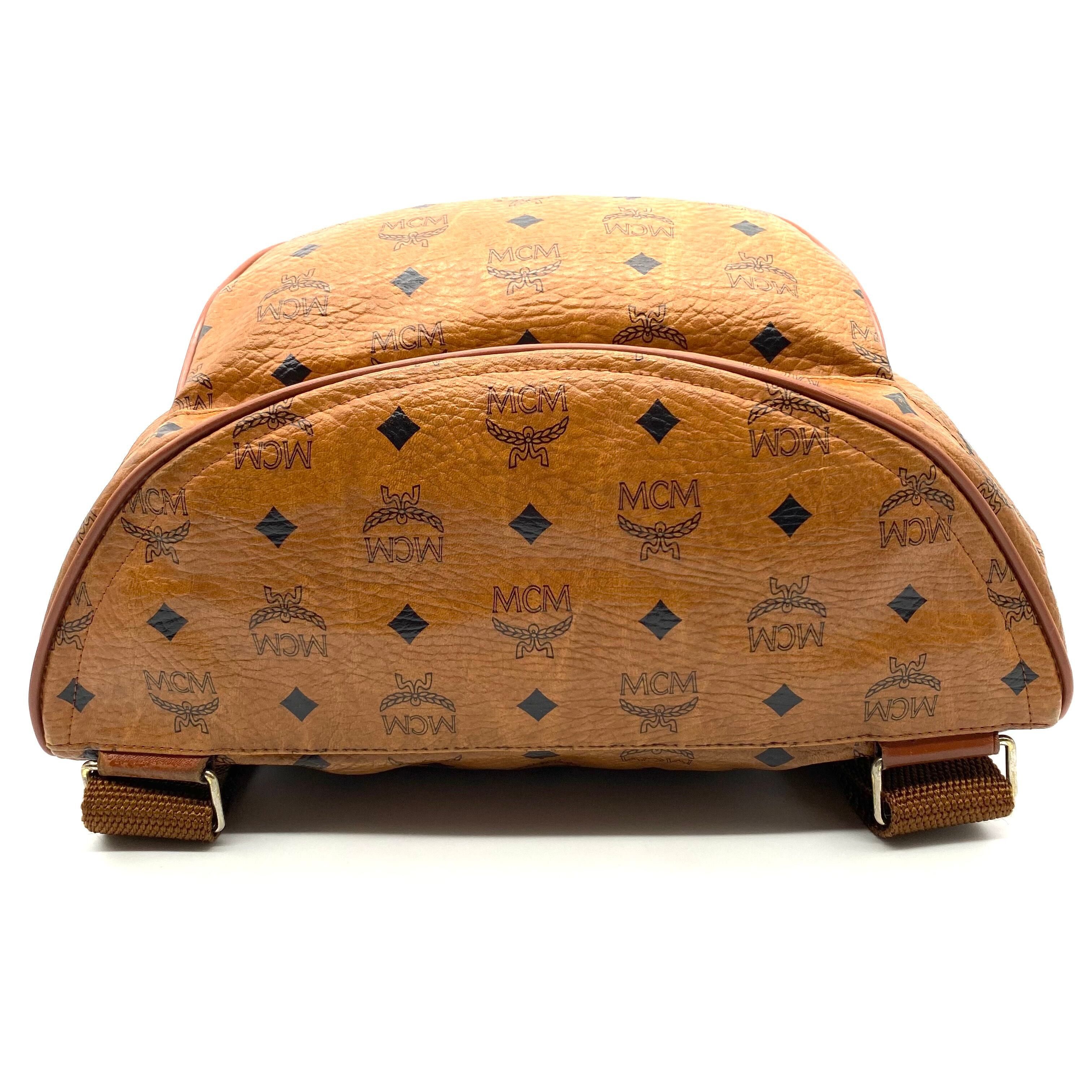 MCM Vintage MCM Visetos Backpack Cognac Size ONE SIZE - 3 Thumbnail