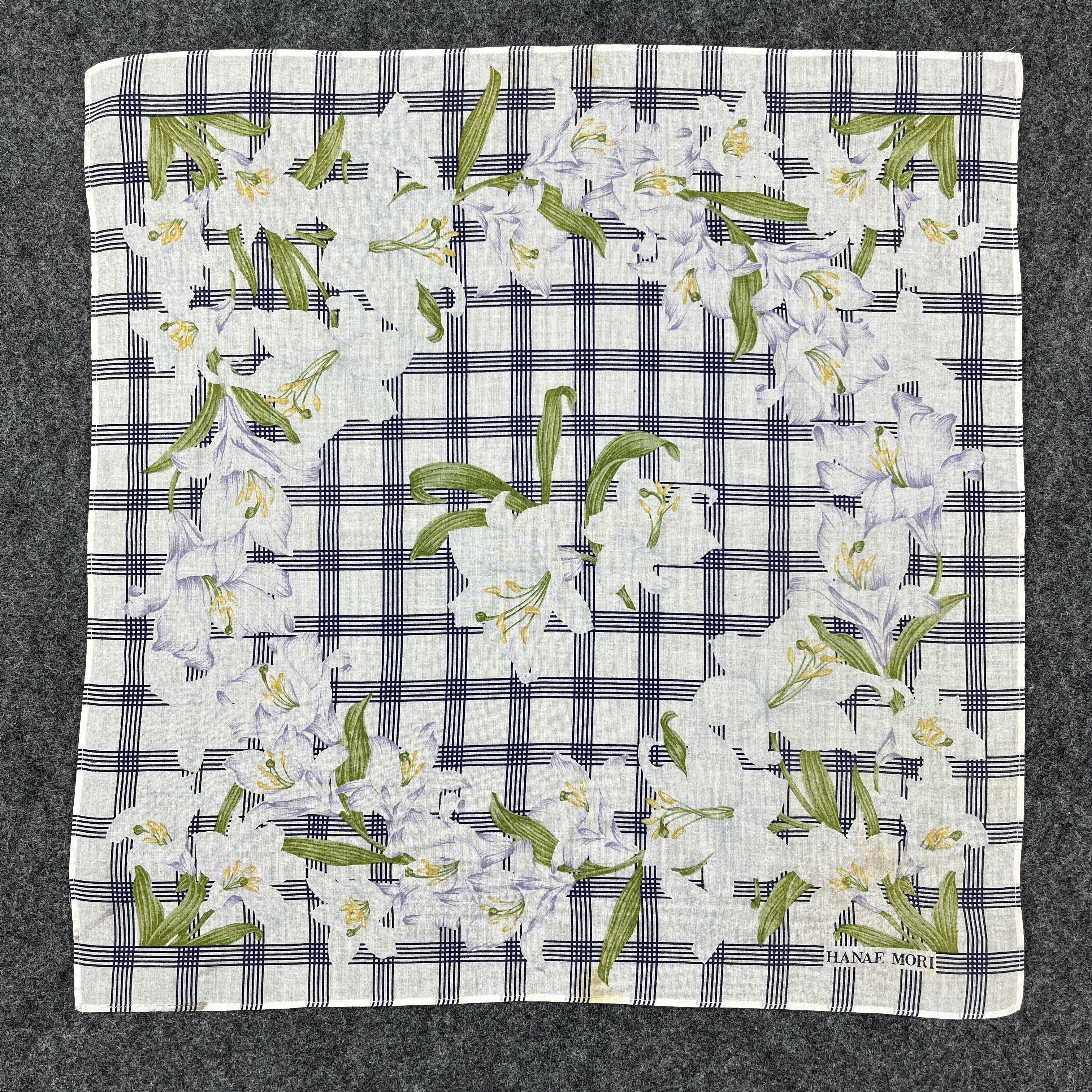 Vintage HanaE MOri Bandana / Handkerchief / Neckerchief B274 Size ONE SIZE - 2 Thumbnail