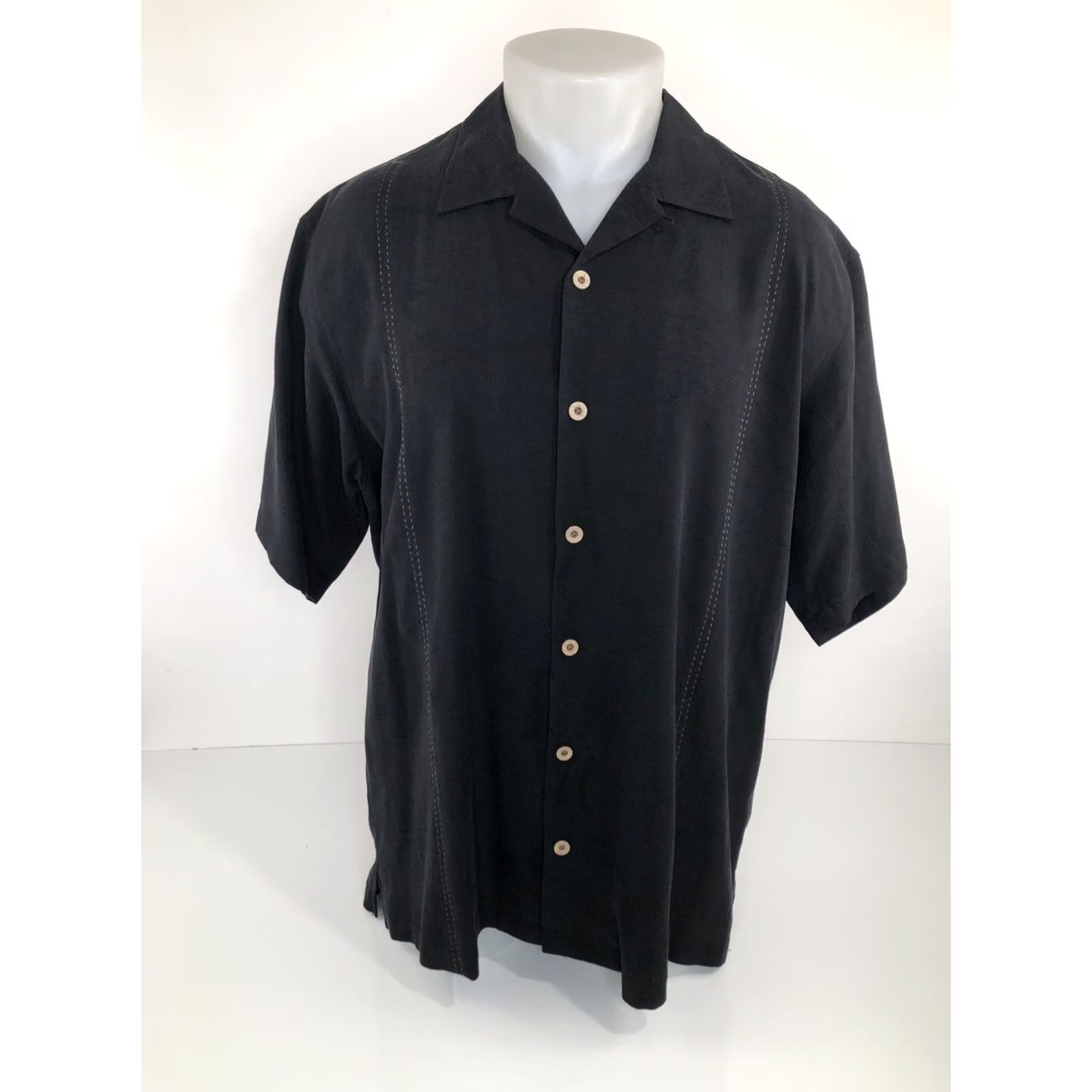 Tommy Bahama Tommy Bahama Shirt Black L Silk Hawaiian Cocktail Aloha Button-Up Men Size US L / EU 52-54 / 3 - 3 Thumbnail