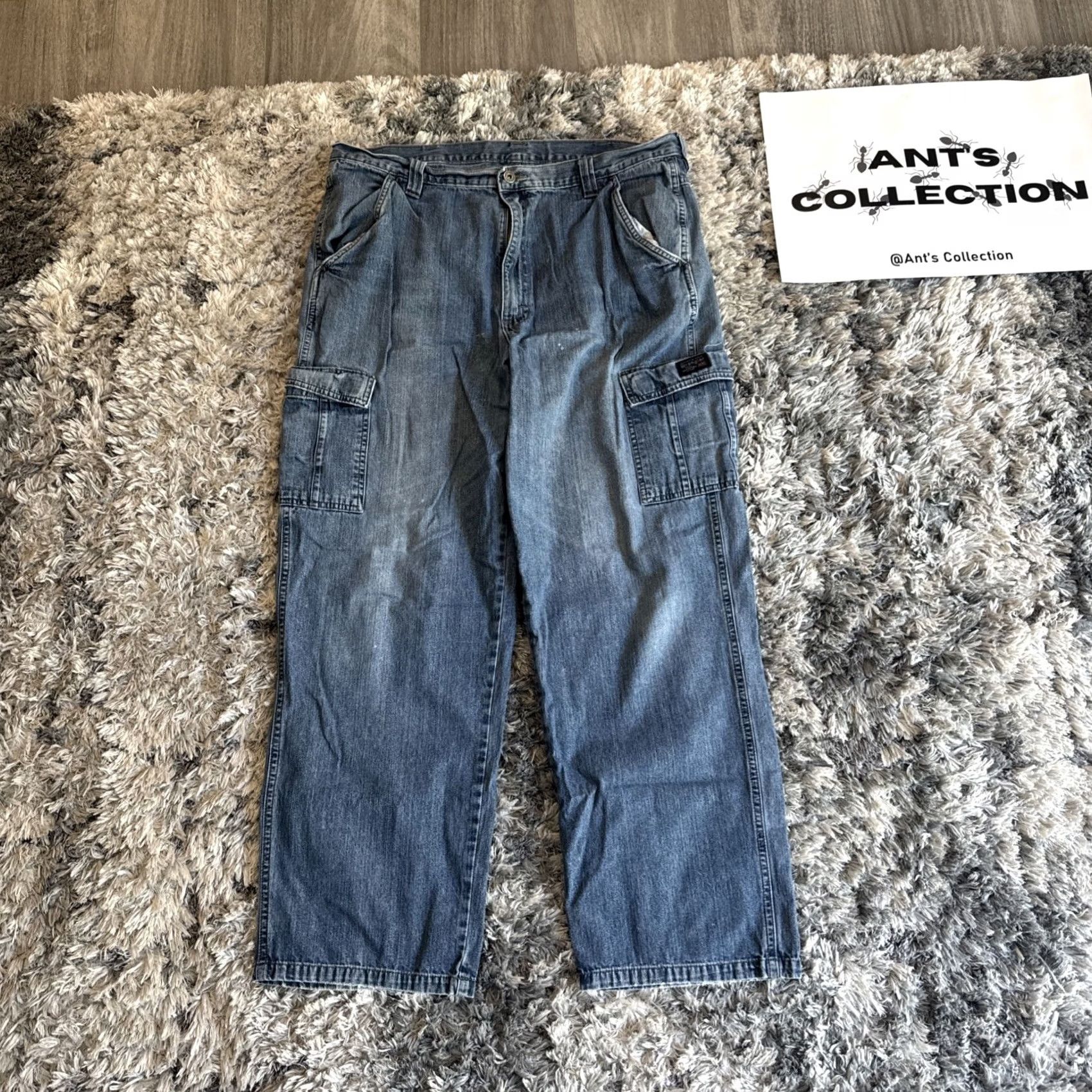Wrangler VINTAGE Wrangler Denim Cargo Baggy Jeans 90s Y2K Men’s 38x32 RARE HTF Jeans Men Blue Straight Size US 38 / EU 54 - 3 Thumbnail