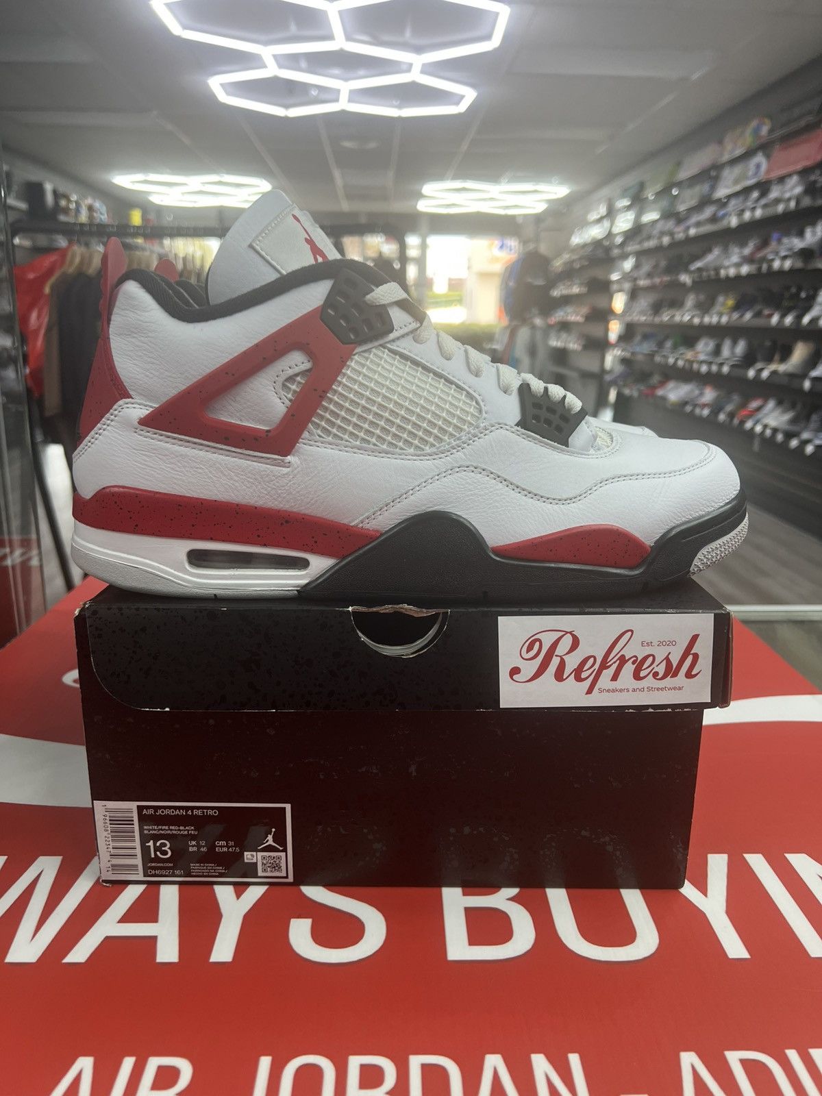 Jordan Brand Air Jordan 4 Retro Red Cement Size 13 (DH6927-161) Size US 13 / EU 46 - 1 Thumbnail