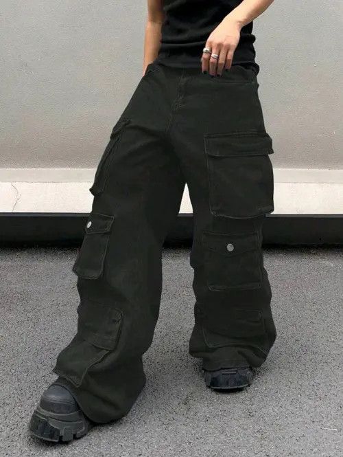 VIBE Multi Pocket Oversized Baggy Cargo Jeans Size US 33 - 5 Thumbnail