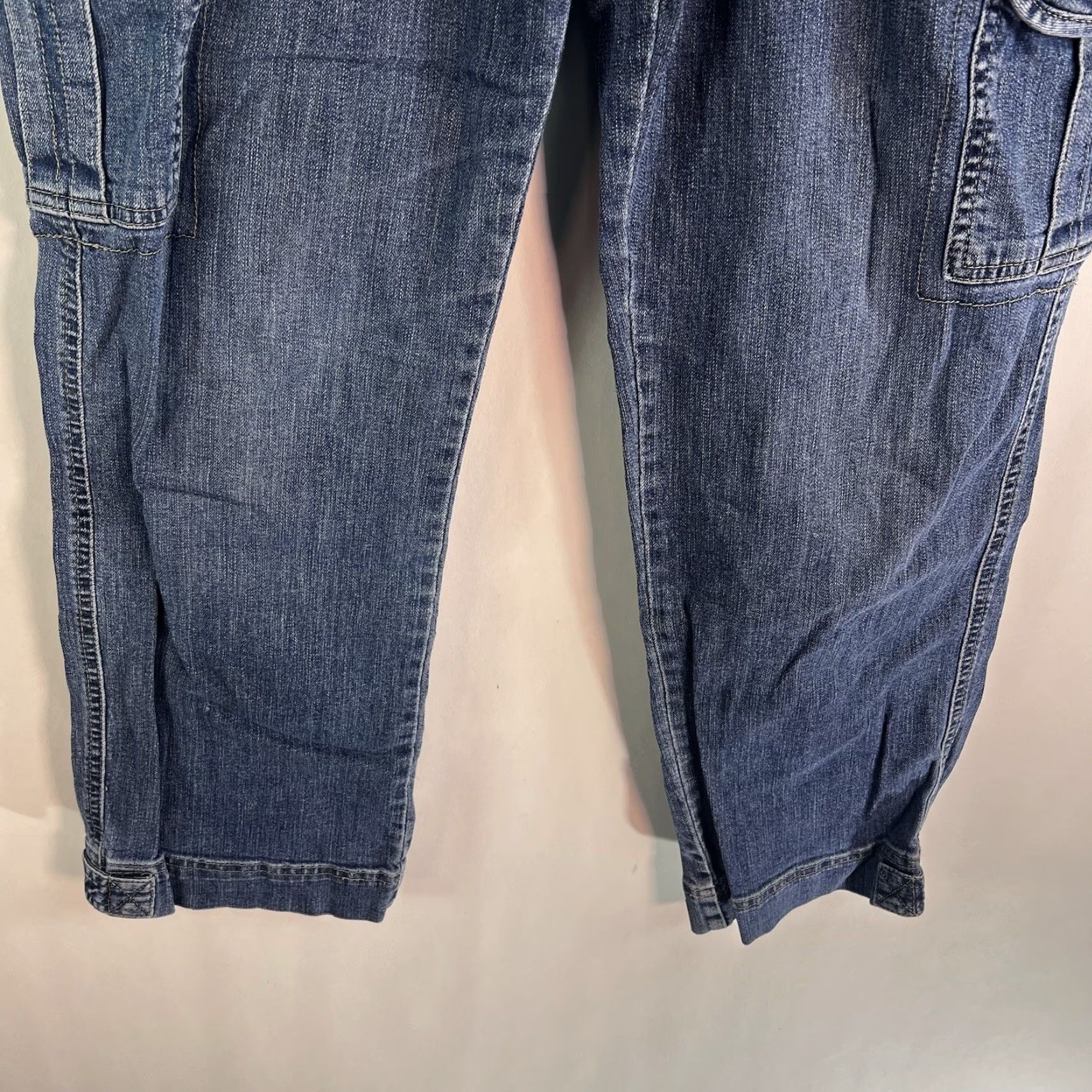 Lee Vintage Lee Women’s Cargo Jeans 10P High-Rise Straight Fit Blue 90s Grunge Hip Hop 28in Inseam Size 32" / US 10 / IT 46 - 4 Thumbnail