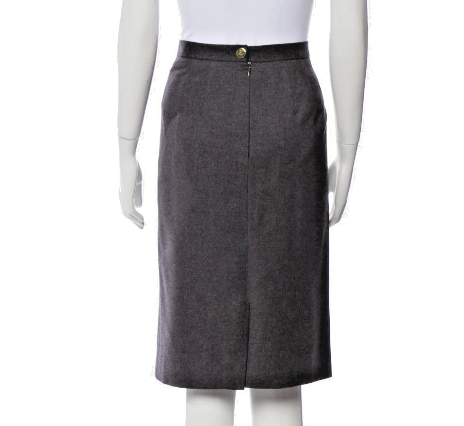 Celine Celine Vintage Wool Skirt - Size 14 US/FR46 Gray Zip Closur Size 36" / US 14 / IT 50 - 6 Thumbnail
