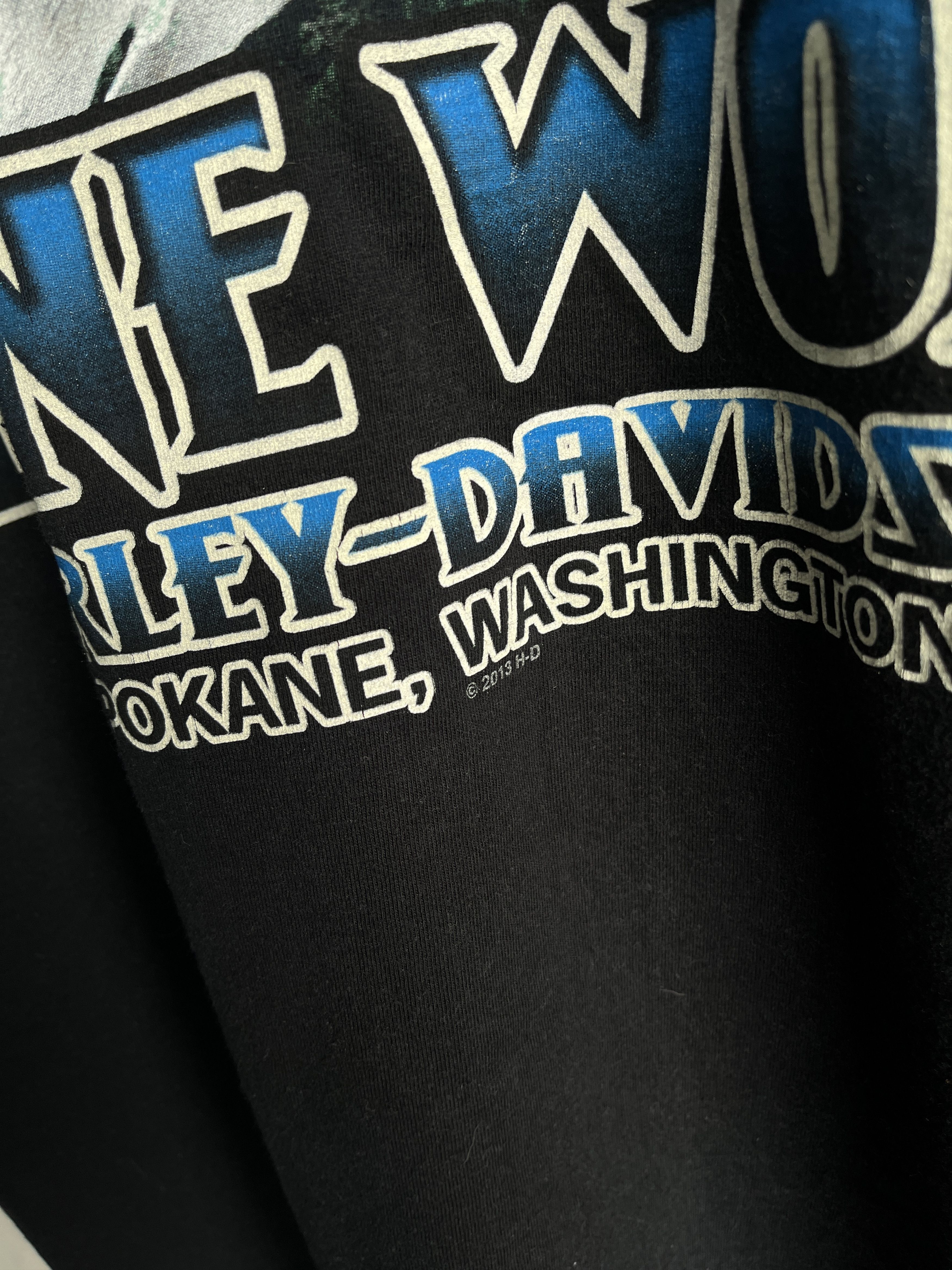 Harley Davidson × Vintage Vintage Y2K Harley Davidson Motorcycles Lone Wolf T Shirt Size US XXL / EU 58 / 5 - 3 Thumbnail