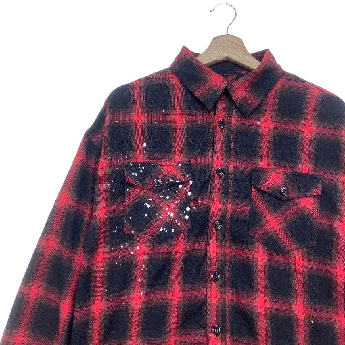 Flannel Japanese Brand Black Flame Gothic Punk Distressed Flannel Size US S / EU 44-46 / 1 - 5 Thumbnail