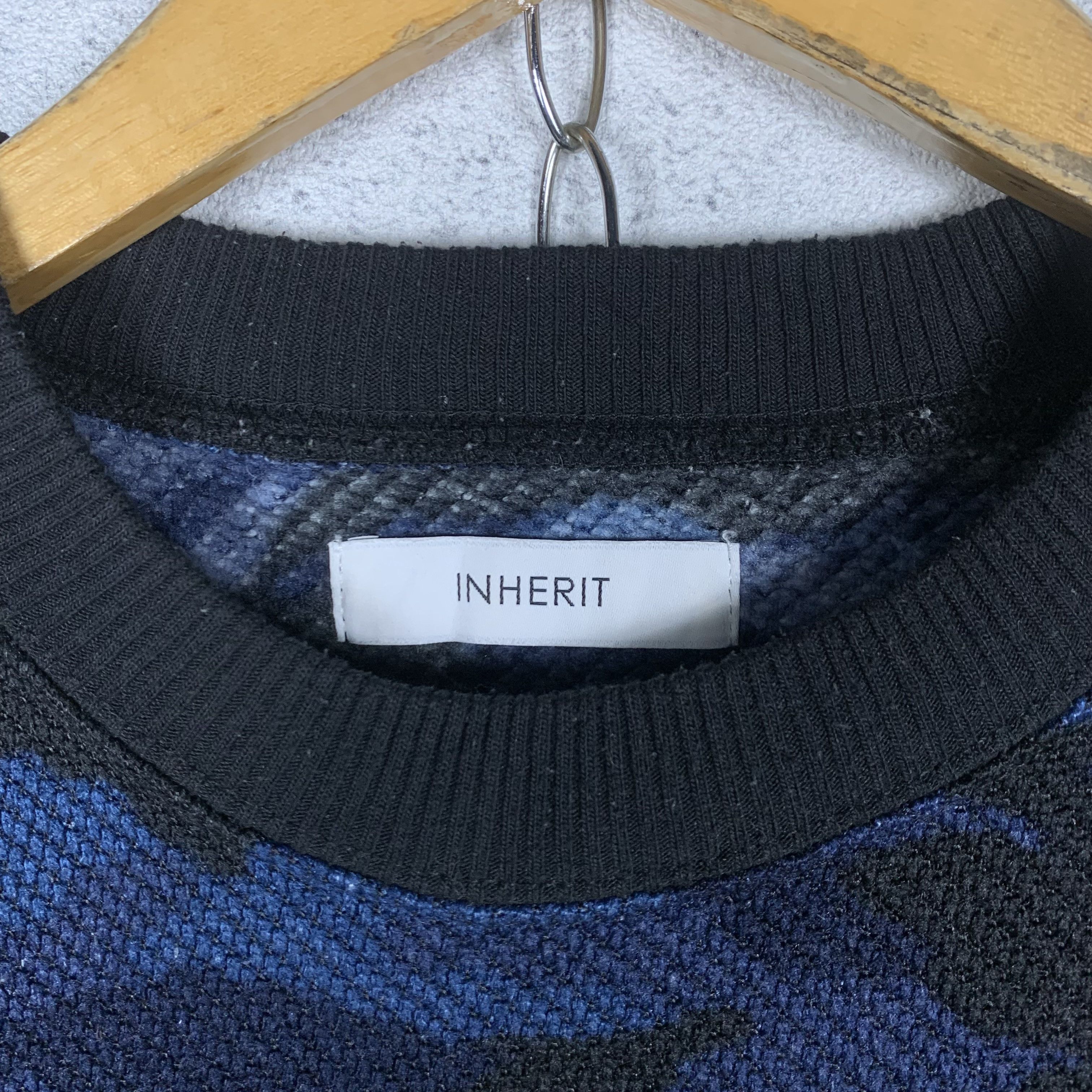 Japanese Brand INHERIT Blue Camo Jumper Knit Sweater Size US S / EU 44-46 / 1 - 4 Thumbnail