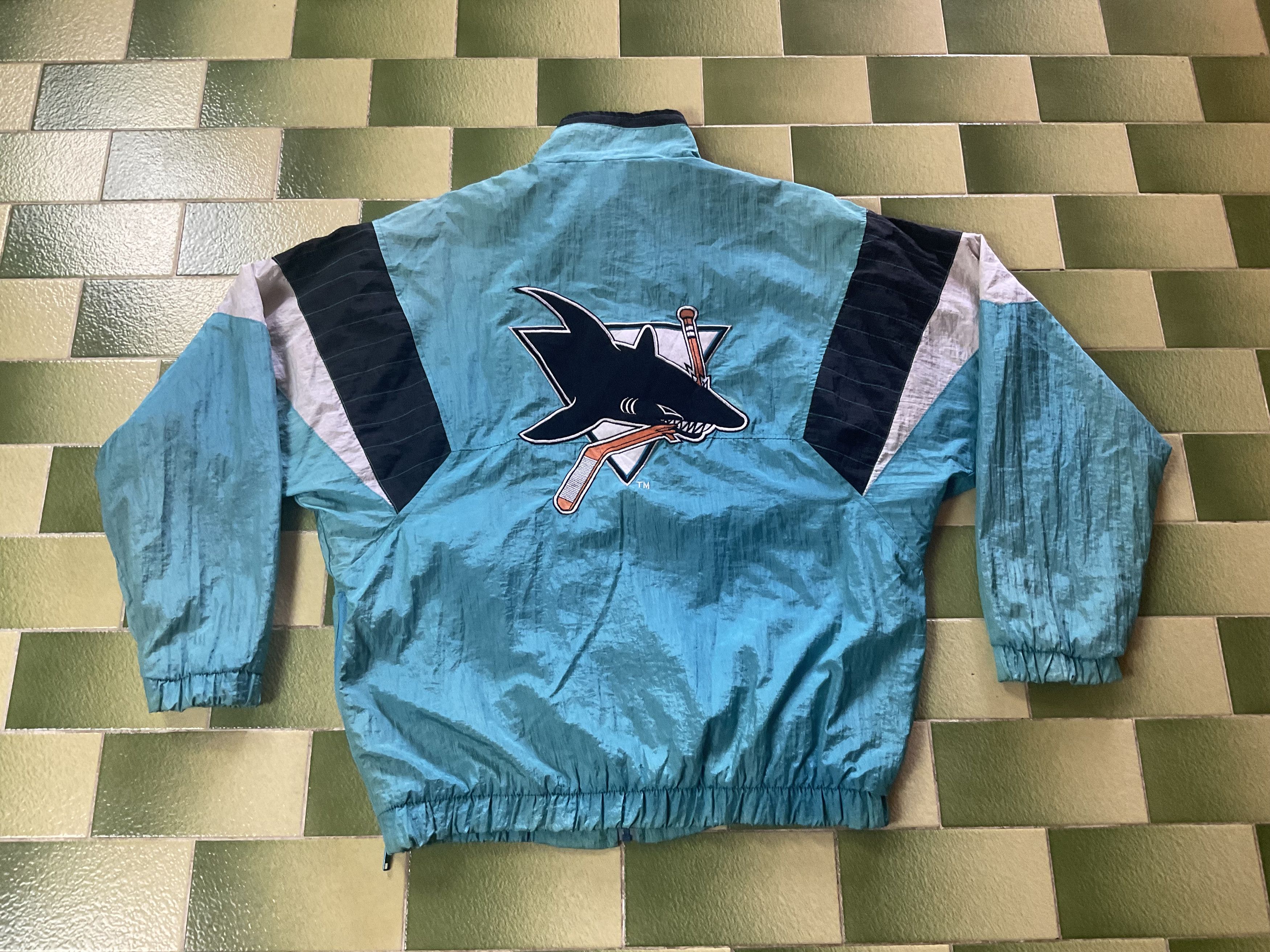 Vintage NHL San Jose Sharks Windbreaker Jacket Stitched