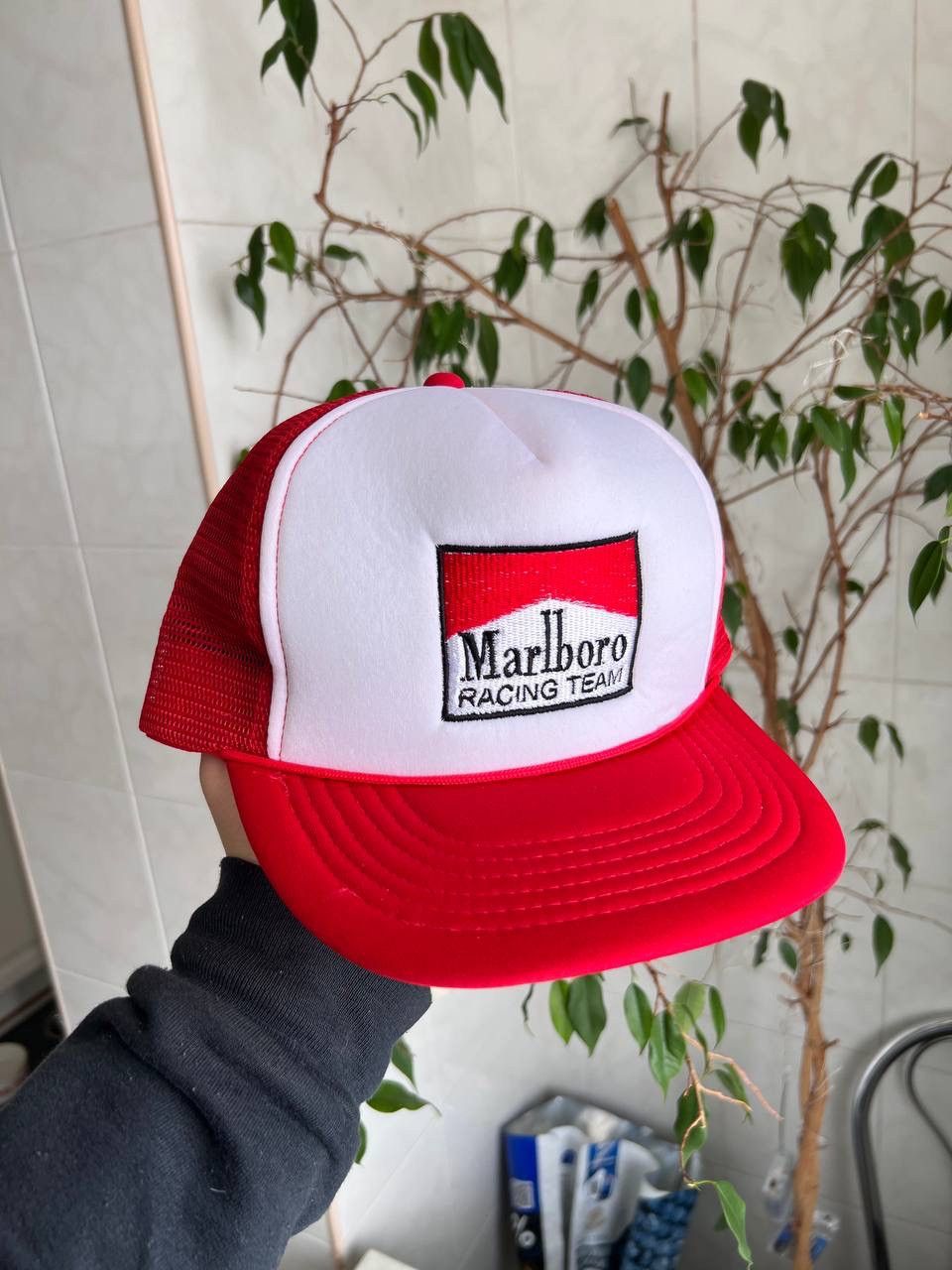 Marlboro Vintage 1990s Marlboro Racing Team Cap Hat Mesh Truckers RED Size ONE SIZE - 7 Thumbnail