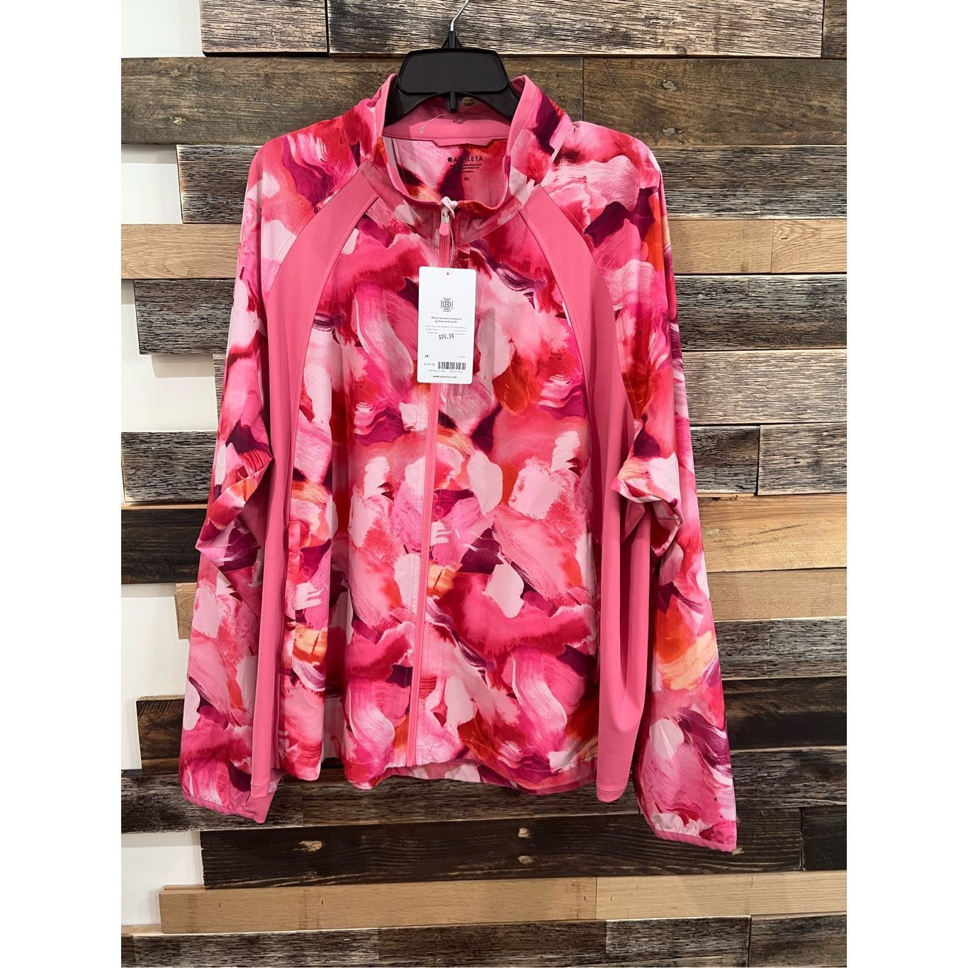 Athleta ATHLETA NWT Run With It Printed Jacket Painted Energy Coral Pink Zip plus sz 3X Size 3XL / US 20-22 - 2 Thumbnail