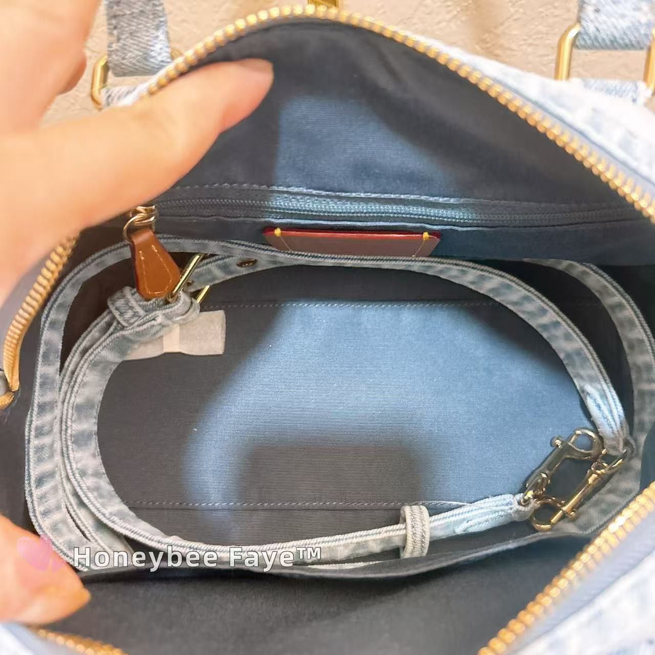 Coach Rowan Satchel Bag In Loved Denim With Charms CDY74 Size ONE SIZE - 11 Thumbnail
