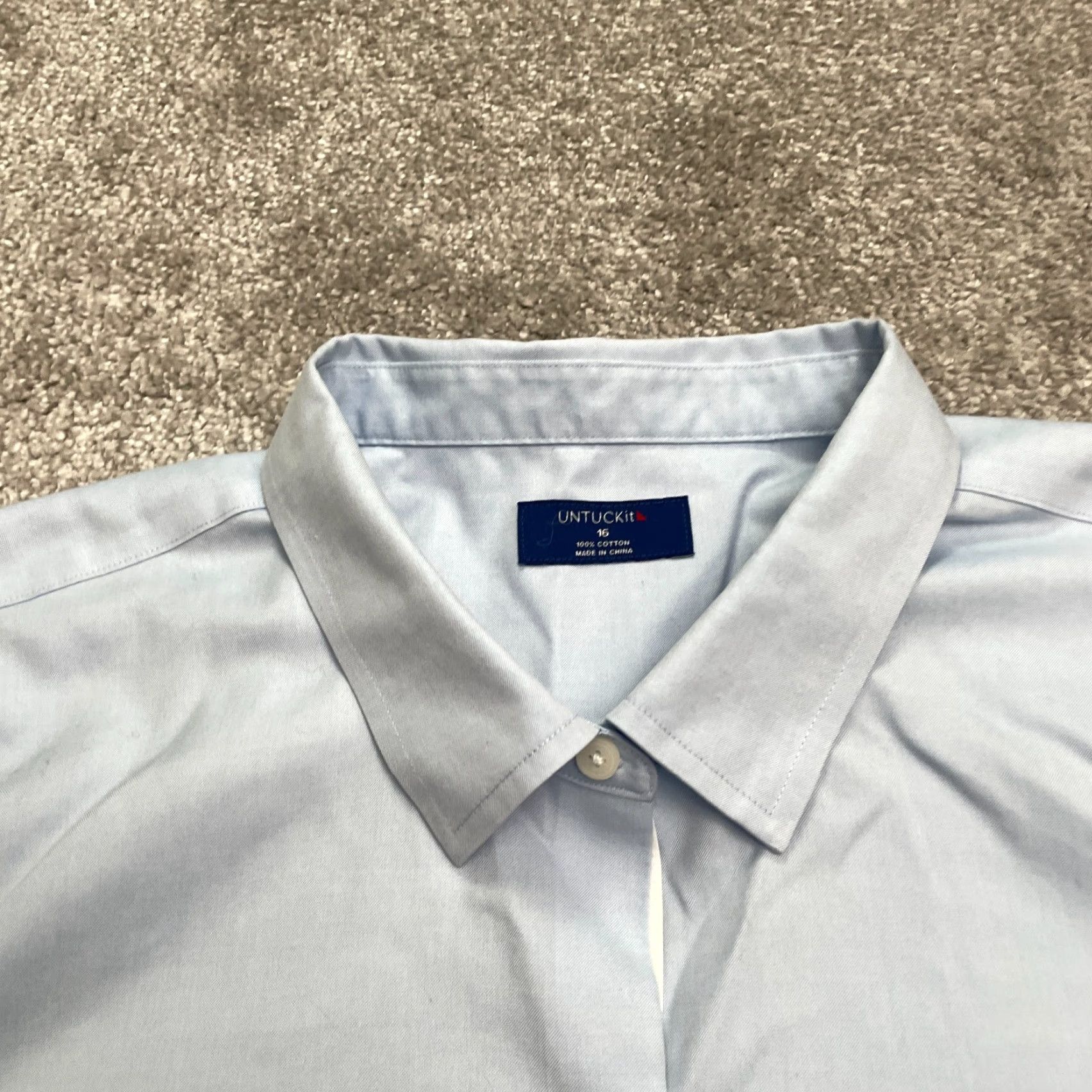 UNTUCKit VINTAGE UNTUCKit Women's Button-Down Shirt 16 Light Blue Cotton Classic Business Casual Long Sleeve Size XXL / US 16-18 / IT 52-54 - 3 Thumbnail