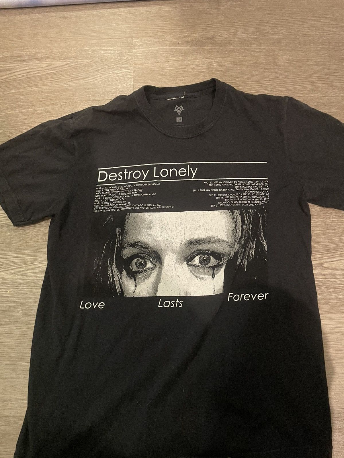 image of Destroy Lonely Love Last Forever Tee in Black, Men's (Size Medium)