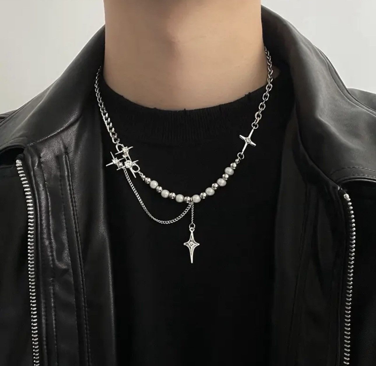 Jewelry × Vintage Cross Necklace Pendant Chain Y2k Pearl Size ONE SIZE - 1 Thumbnail