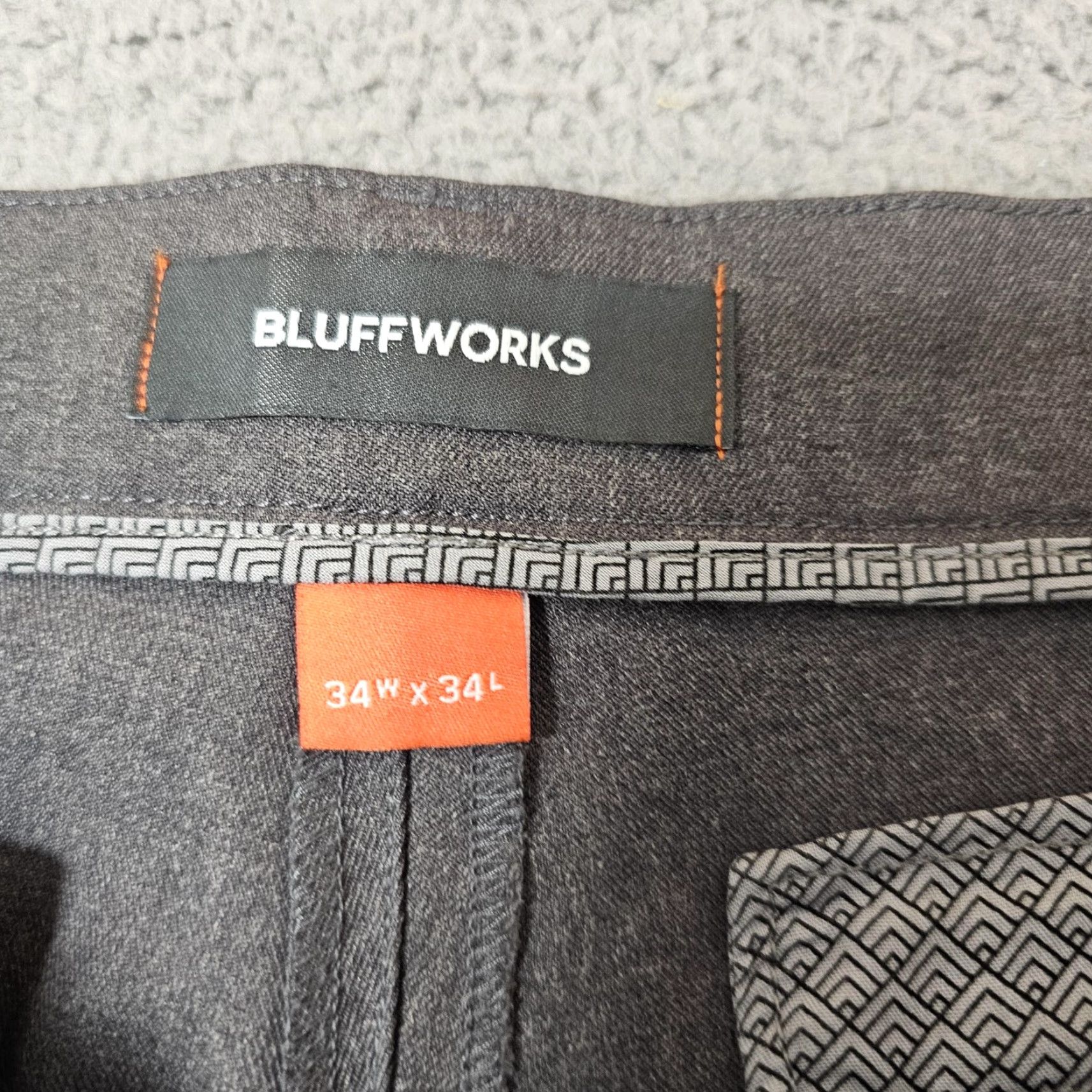 Vintage VINTAGE Bluffworks Gramercy Dress Pants Mens 34x30 Gray | Pants | Men | 34/34 | Flat Front | Zip Fly | Slim Fit Size US 34 / EU 50 - 2 Thumbnail