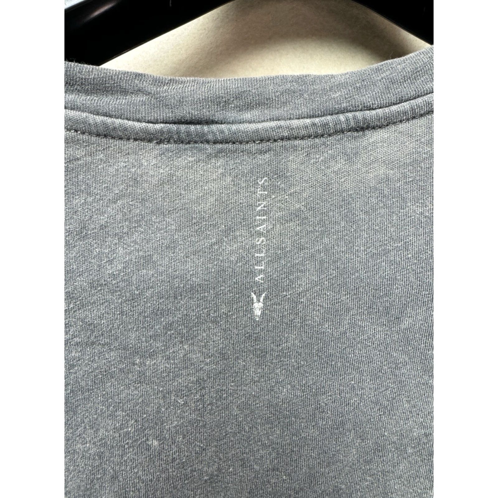 Allsaints ALLSAINTS Cropped T-Shirt Womens Size S Gray Cotton Blend Short Sleeve Round Neck Size S / US 4 / IT 40 - 4 Thumbnail