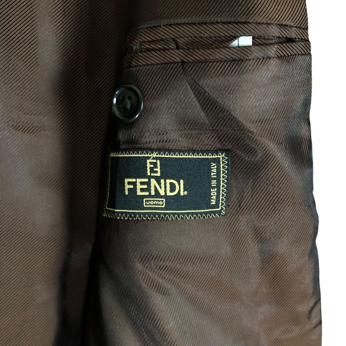 Fendi Vintage 90s Fendi Tweed Herringbone Long Coat Size US M / EU 48-50 / 2 - 12 Thumbnail