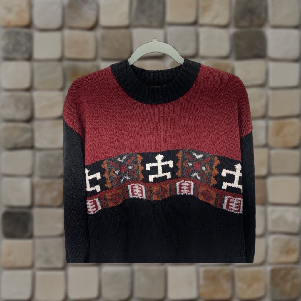 Vintage VINTAGE Aztec Tribal Sweater Men L Black Long Sleeve Cotton Pullover 1999 Men Mens Size US L / EU 52-54 / 3 - 1 Thumbnail