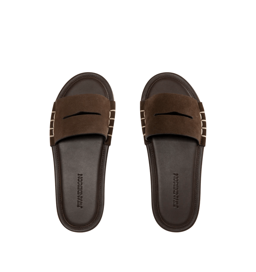 JW Anderson o1h1sh10626 Loafer Slide Sandal in Brown Size US 8 / IT 38 - 4 Thumbnail