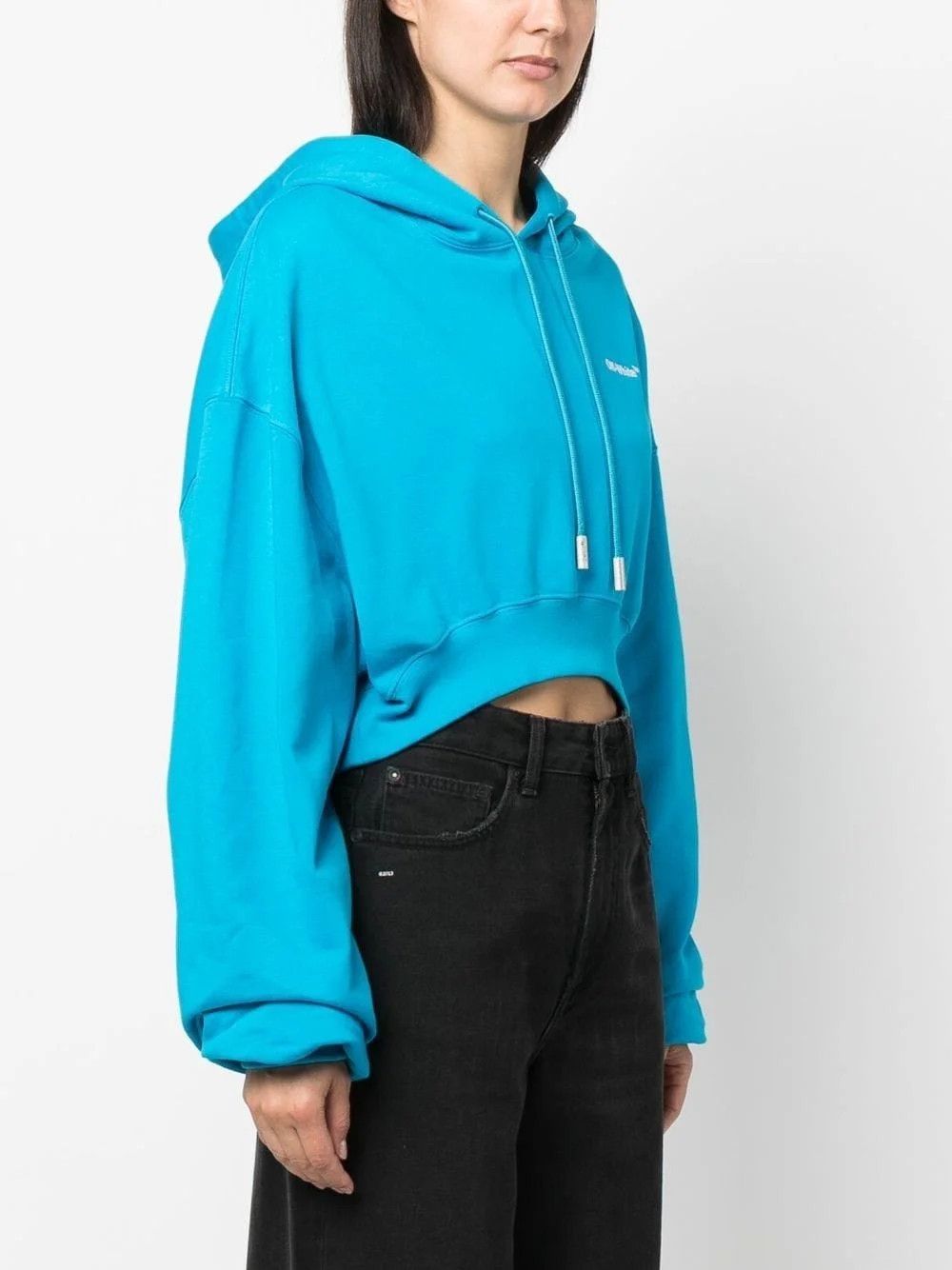 Off-White o1y1225 Logo Hoodie in Turquoise Size M / US 6-8 / IT 42-44 - 3 Thumbnail
