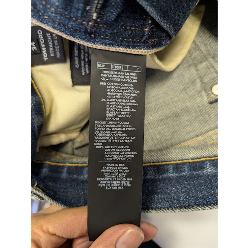 Tom Ford o1rshd1 Straight-Fit Denim Jeans in Navy Size US 34 / EU 50 - 15 Thumbnail