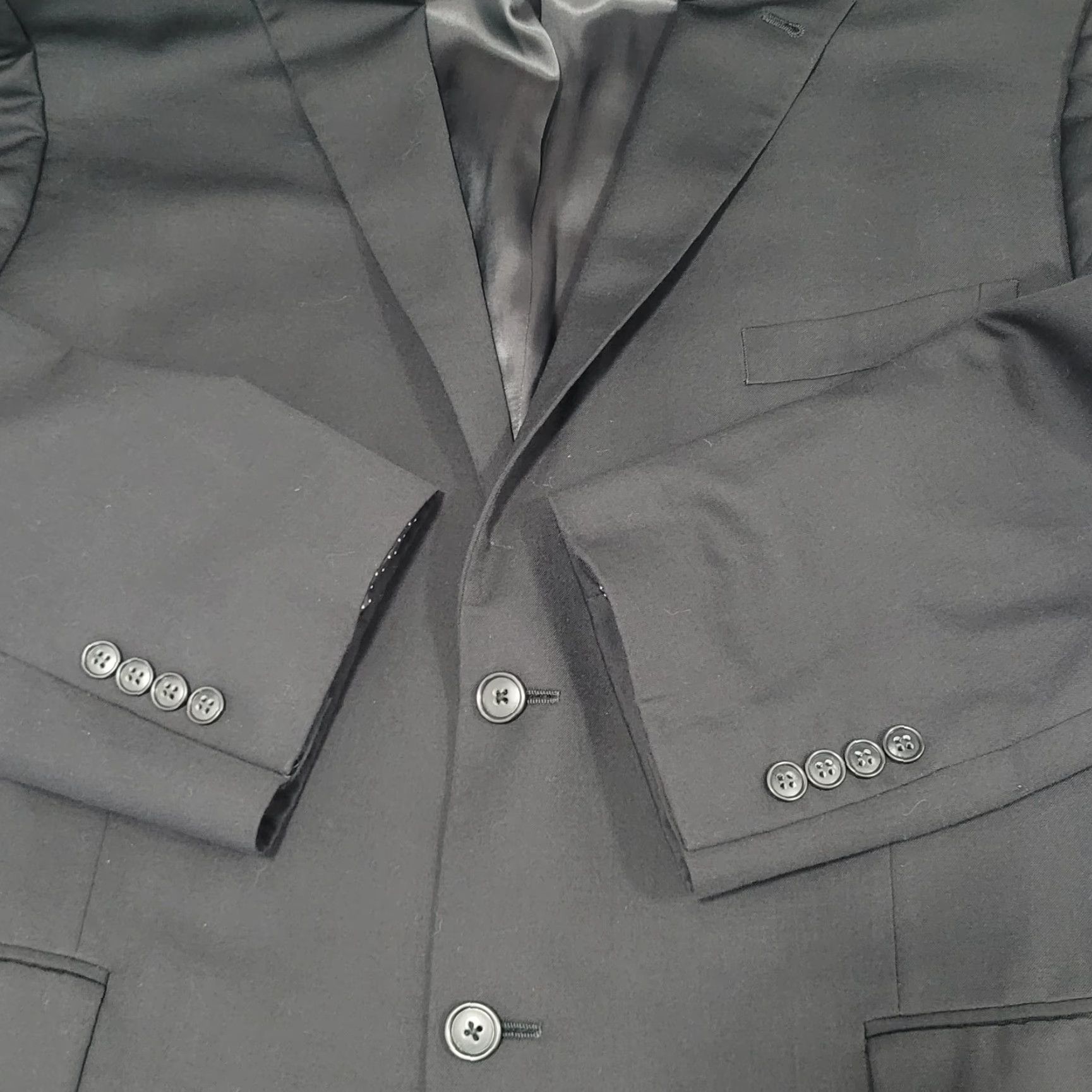 Joseph Abboud Joseph Abboud Black 100% Wool Blazer 2 Button Notch Double Vented Size 48R Size 48R - 7 Thumbnail