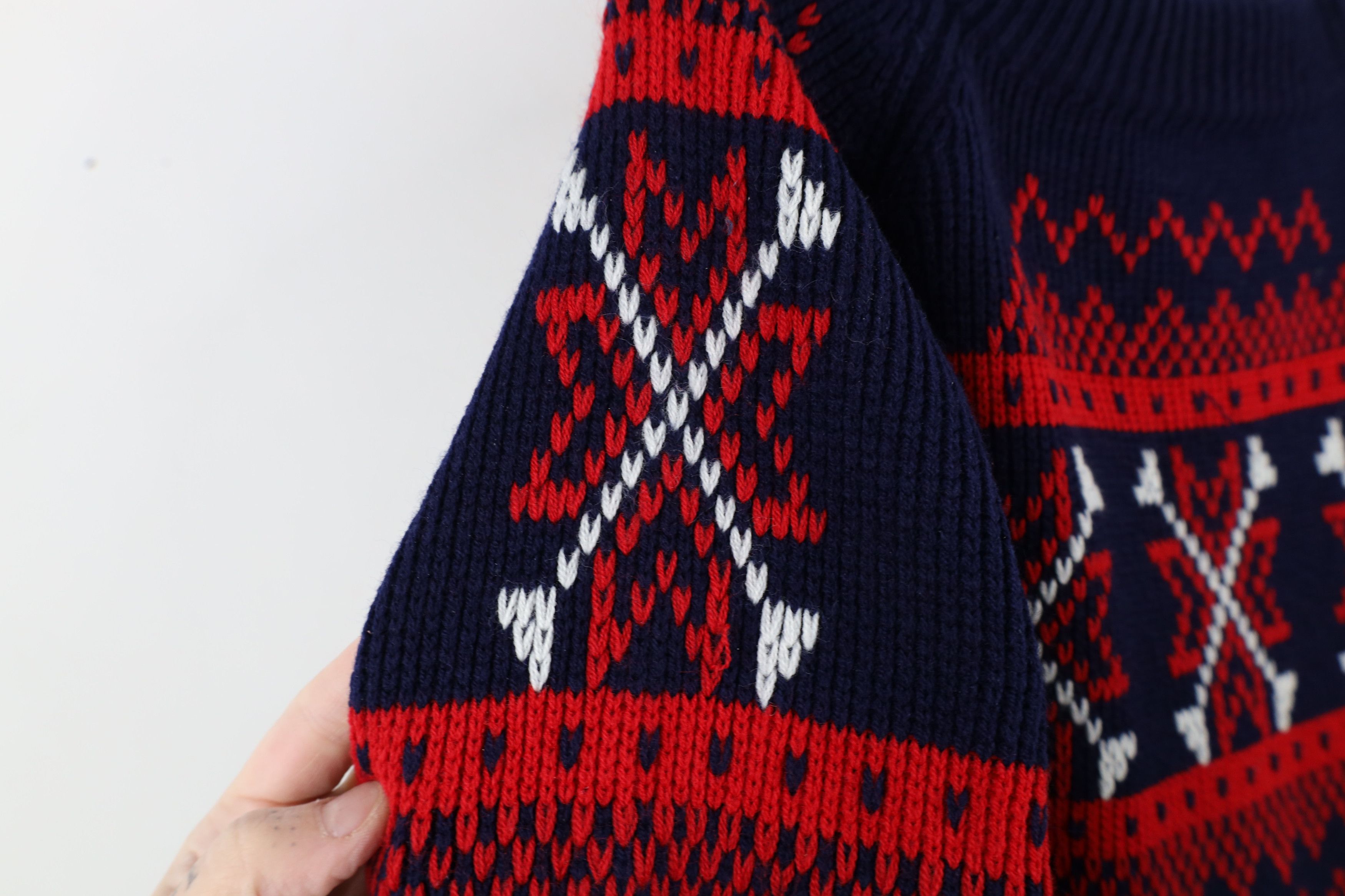 Vintage Vintage 70s Streetwear Snowflake Fair Isle Knit Sweater Size M / US 6-8 / IT 42-44 - 6 Thumbnail