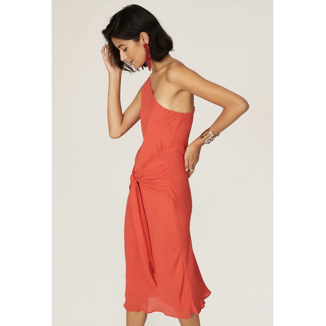 Krisa Krisa One Shoulder Bias Dress Msrp $207 - Size Small Size S / US 4 / IT 40 - 3 Thumbnail