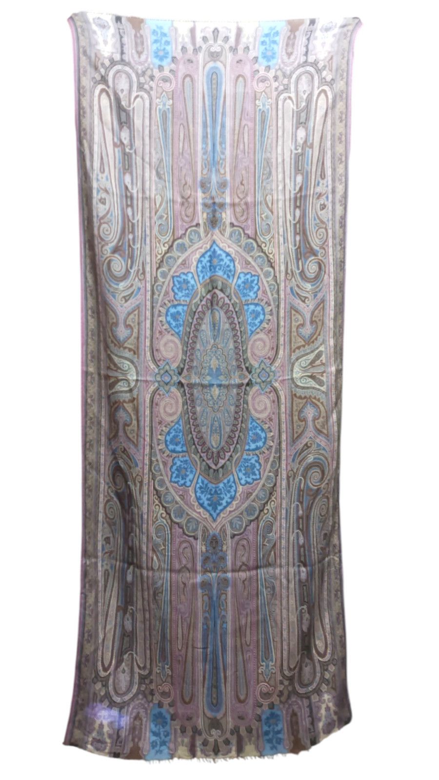 Etro ETRO MILANO ITALY Paisley Gray Vintage Silk Wool Scarf Shawl Size ONE SIZE - 12 Thumbnail