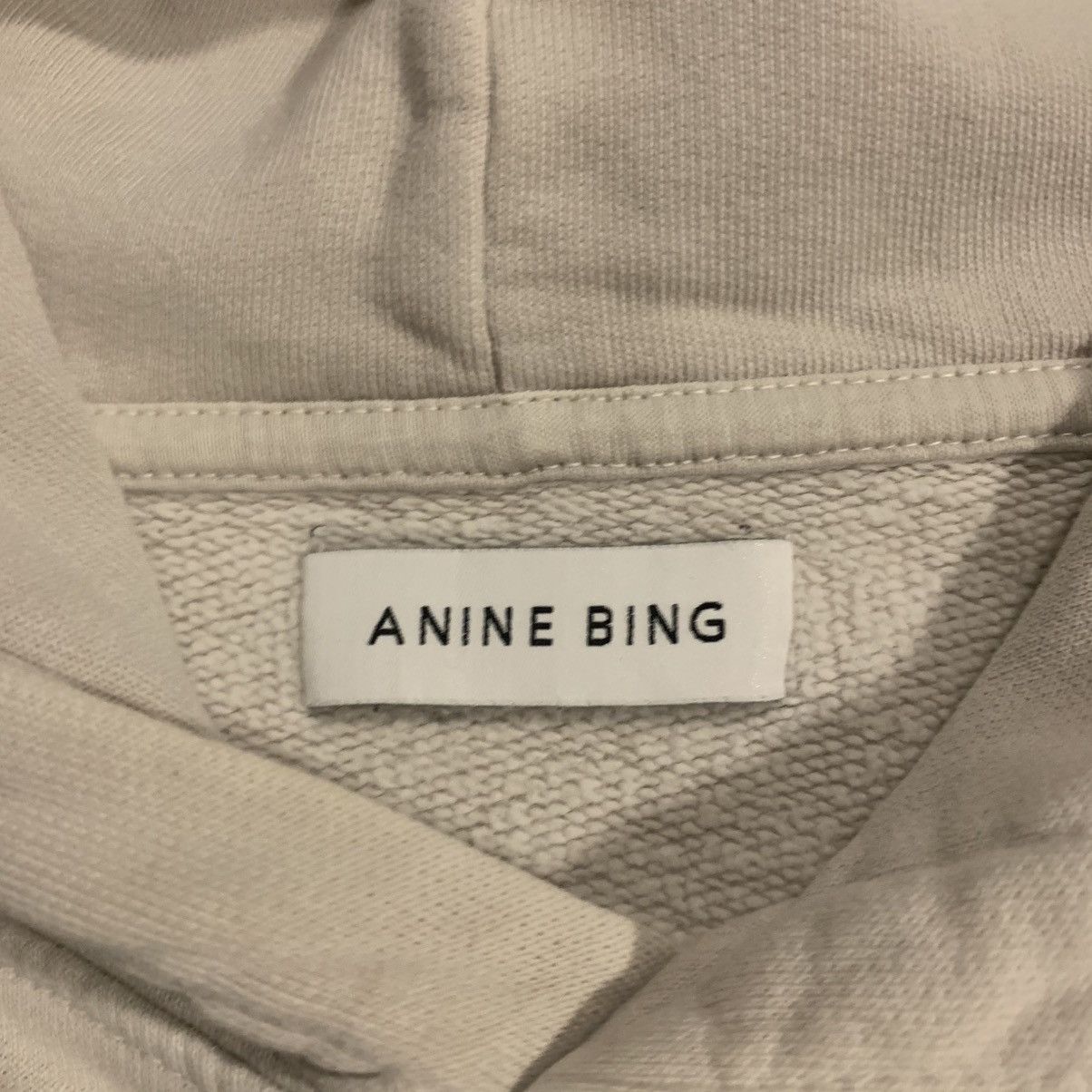 Anine Bing Anine Bing Aiden Monogram Hoodie – Stone (Size XS) Size XS / US 0-2 / IT 36-38 - 3 Thumbnail
