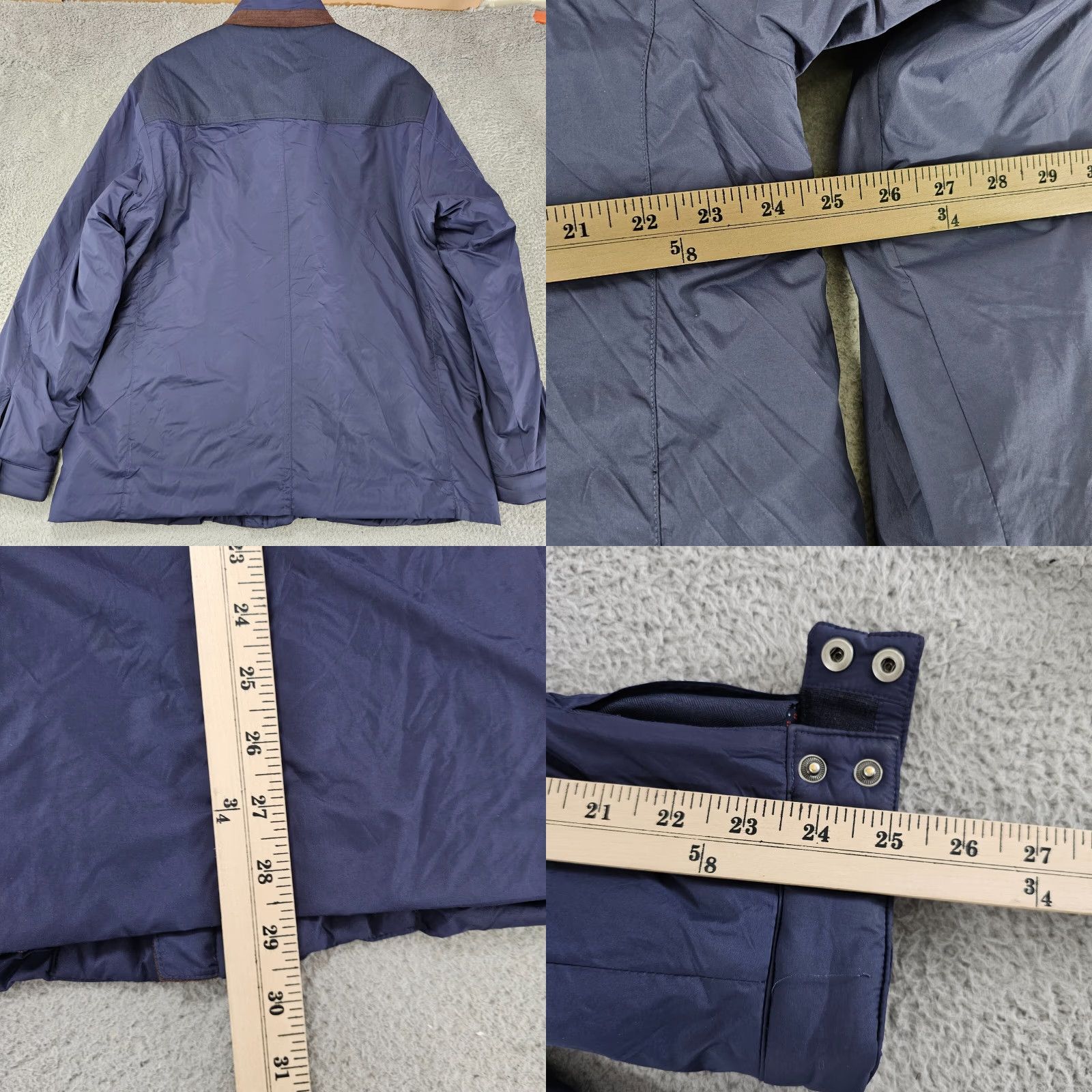 UNTUCKit UNTUCKit Lanson Jacket Mens XL Blue Full Zip Nylon Quilt Lined Weather Resistant Breathing Pockets Stand-Up Collar Regular Fit Size US XL / EU 56 / 4 - 8 Thumbnail