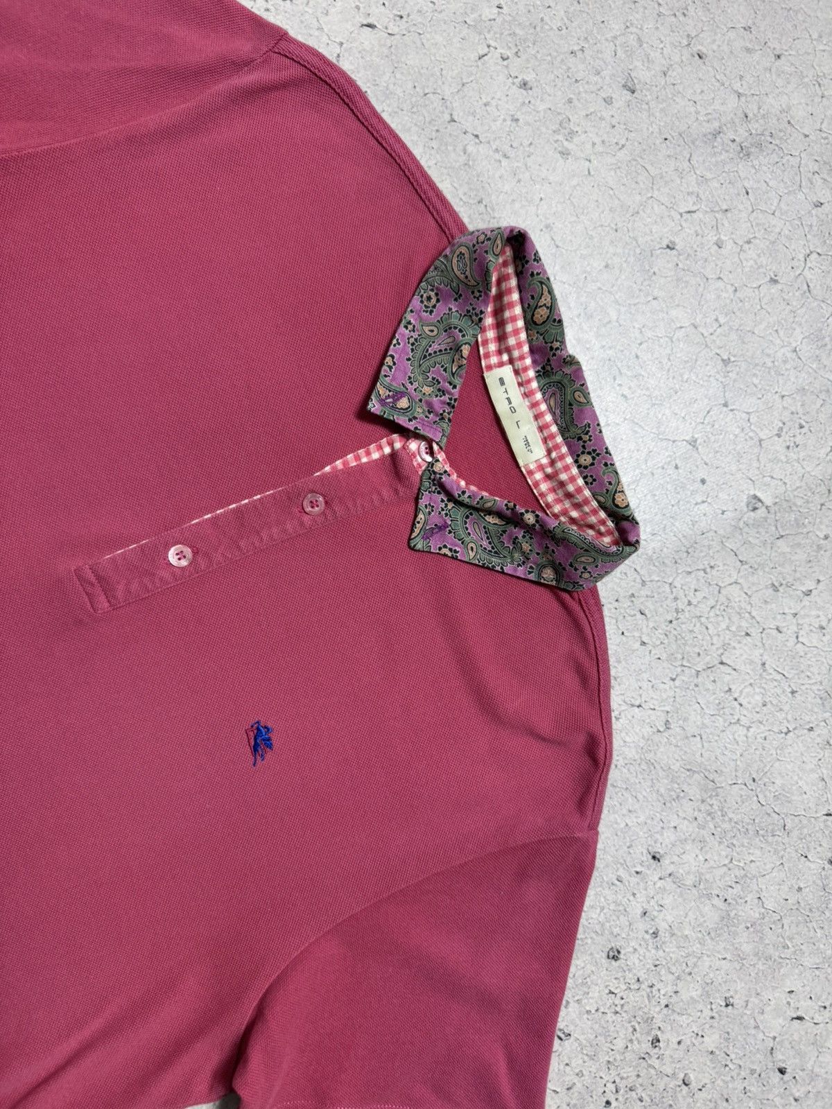 Etro Etro Luxury Polo Shirt Pink Size L Size US L / EU 52-54 / 3 - 4 Thumbnail