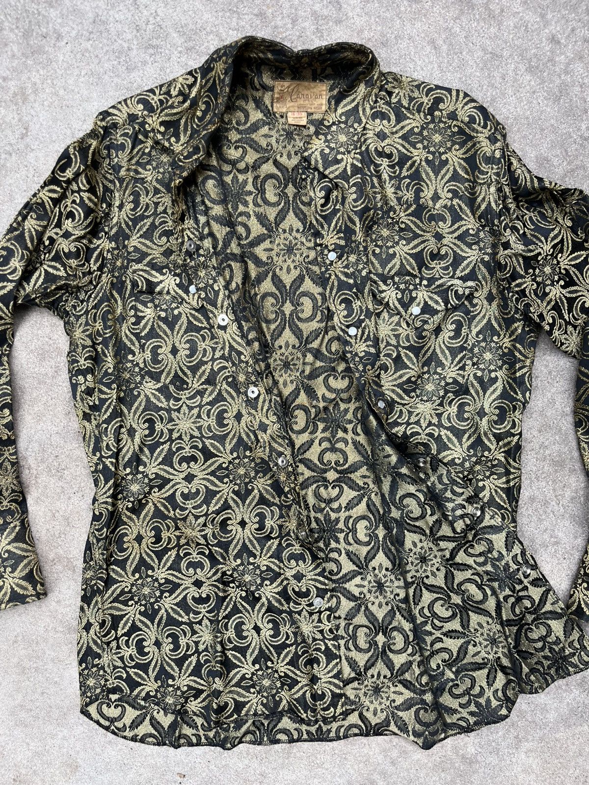 Vintage Vintage Western Golden Paisley Button Up Size US M / EU 48-50 / 2 - 5 Thumbnail