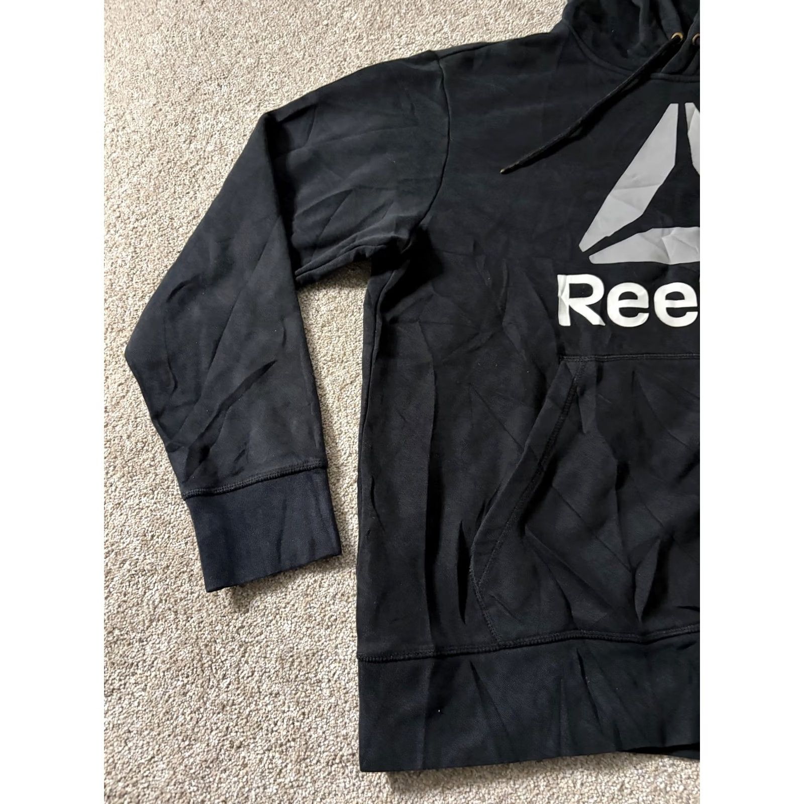 Reebok Reebok Hoodie Mens L Black Large Front Logo Graphic Print Pullover Fleece Sweatshirt Sports Size US L / EU 52-54 / 3 - 2 Thumbnail