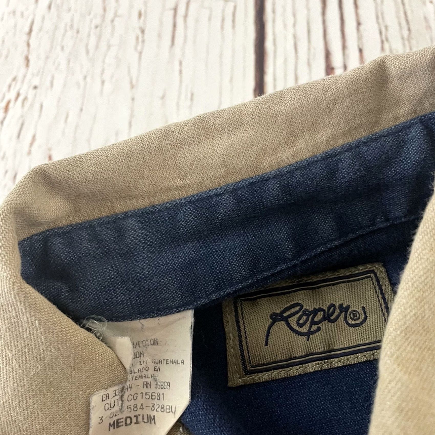 Roper Vintage Roper Short Sleeve Button Front Shirt Mens Medium Blue Khaki Collar Size US M / EU 48-50 / 2 - 2 Thumbnail
