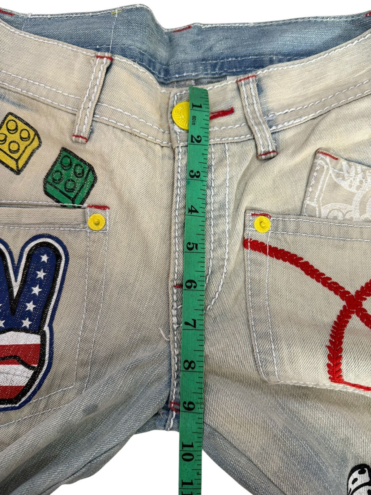 Japanese Brand Y2K Blue Moon Blue Denim Jeans Design Art Hippie Style Size US 28 / EU 44 - 12 Thumbnail
