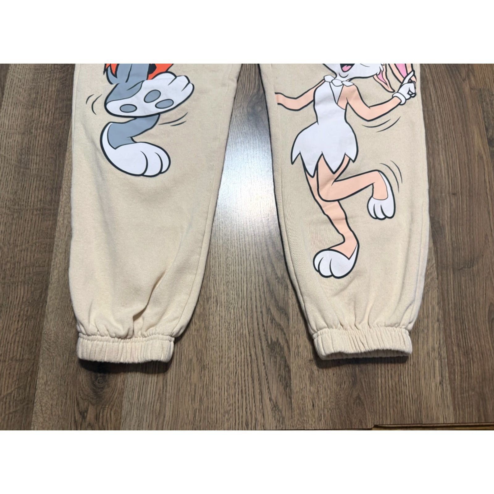 Vintage VINTAGE WB Pants Womens XL Cream Sweatpants Looney Tunes 100 Celebrate Every Story Size 40" / US 18 - 3 Thumbnail