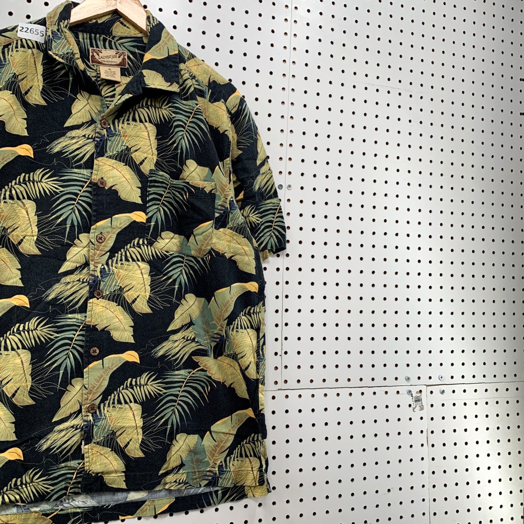 ALOHAS VINTAGE Calypso Joe Hawaiian ButtonUp Shirt XL Black Floral Aloha Short Sleeve Mens Size US XL / EU 56 / 4 - 4 Thumbnail
