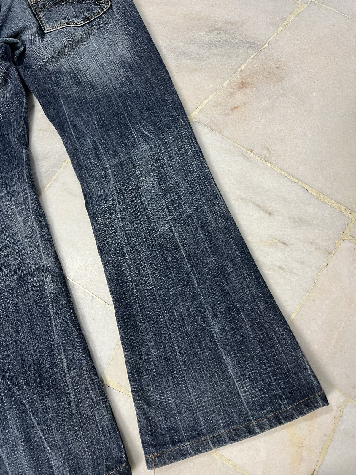 If Six Was Nine × Le Grande Bleu (L.G.B.) JAPANESE BRAND ANTI-LABEL FLARE JEANS VERY RARE Size US 31 - 11 Thumbnail