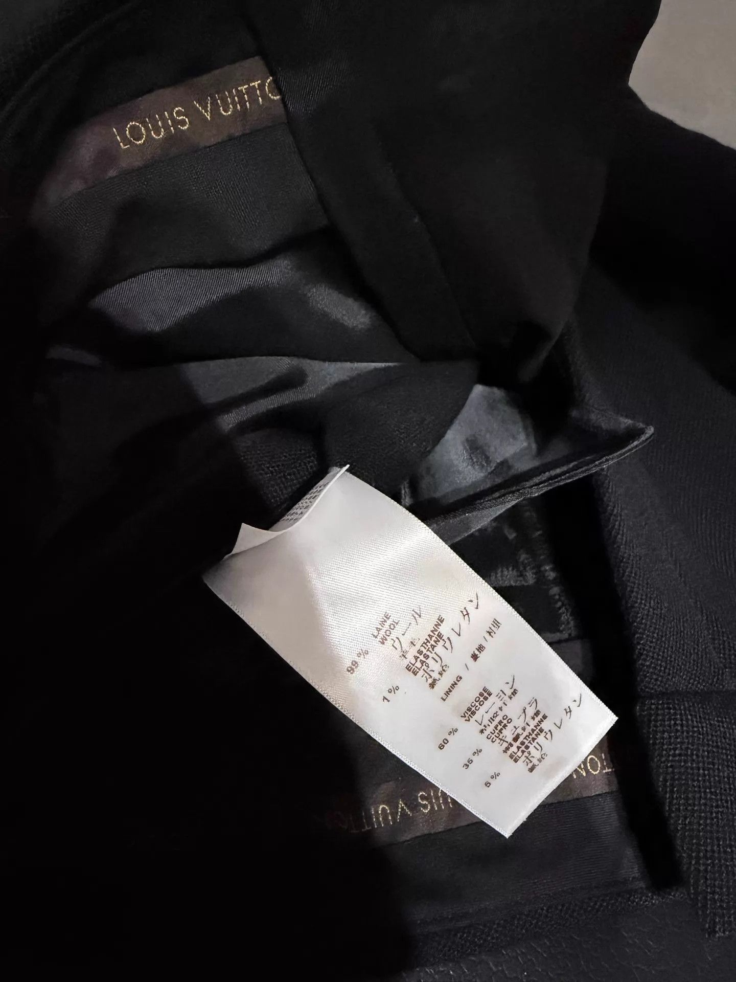 Louis Vuitton LV Black Wool Tailored Straight-Leg Trousers Size 26" / US 2 / IT 38 - 4 Thumbnail