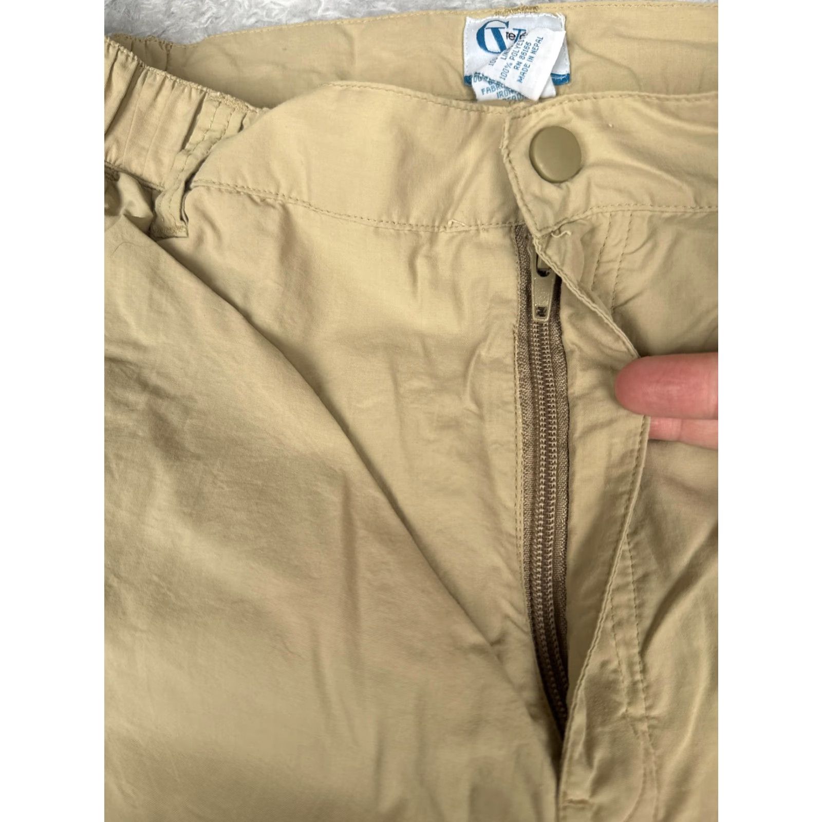 Vintage CVetasse Pants Mens Large Tan Nylon Cargo Hiking Outdoor Zip Ankle Trekking Pants Size US 33 - 5 Thumbnail